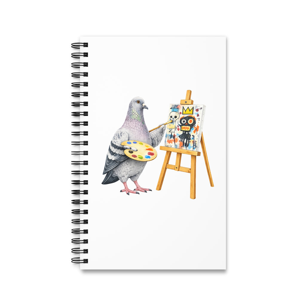 Customizable SoHo NYC Pigeon Spiral Journal |  New York Basquiat Artist Painter Bird Lovers Notebook