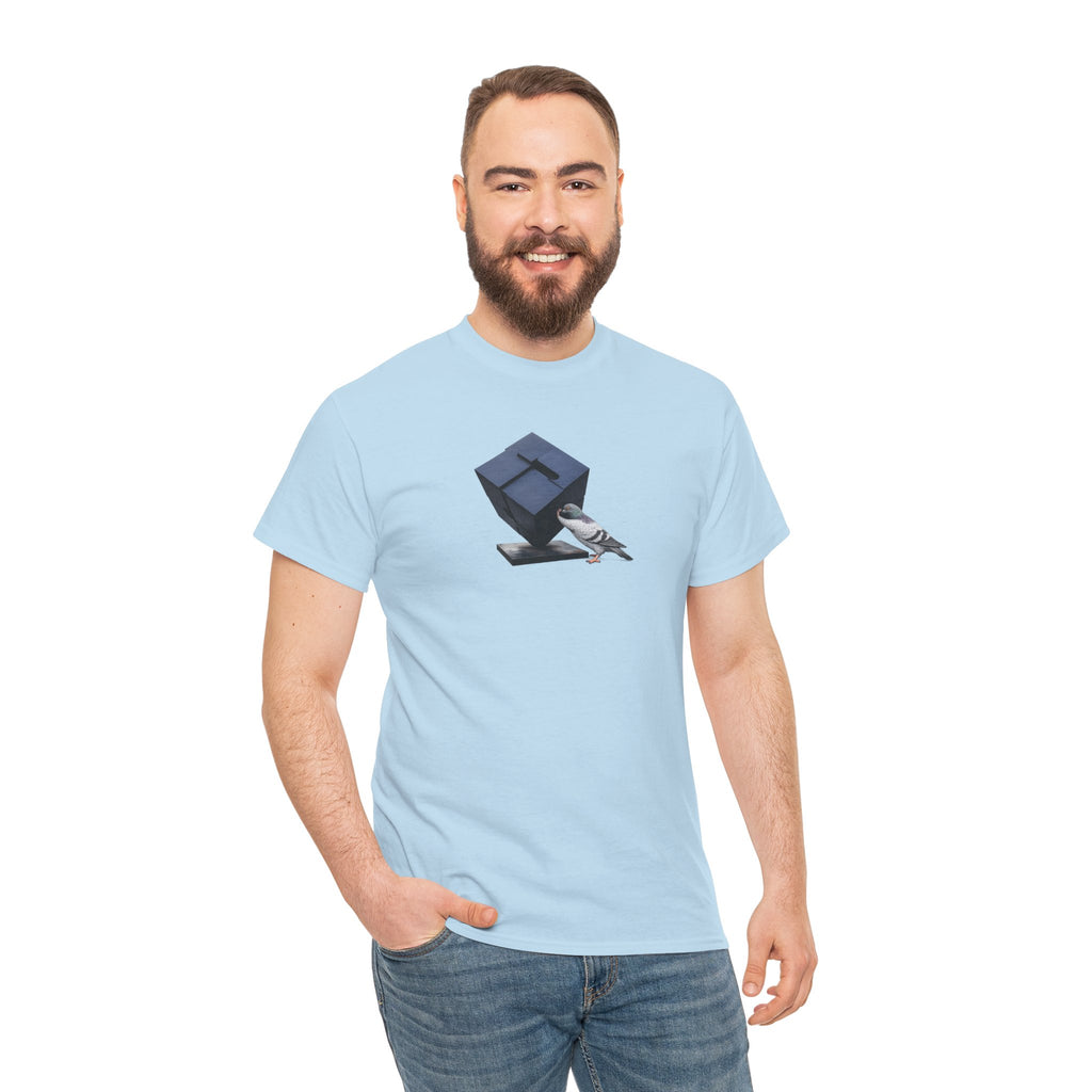 Customizable Astor Place NYC Pigeon T-Shirt | Alamo Black Cube Tee