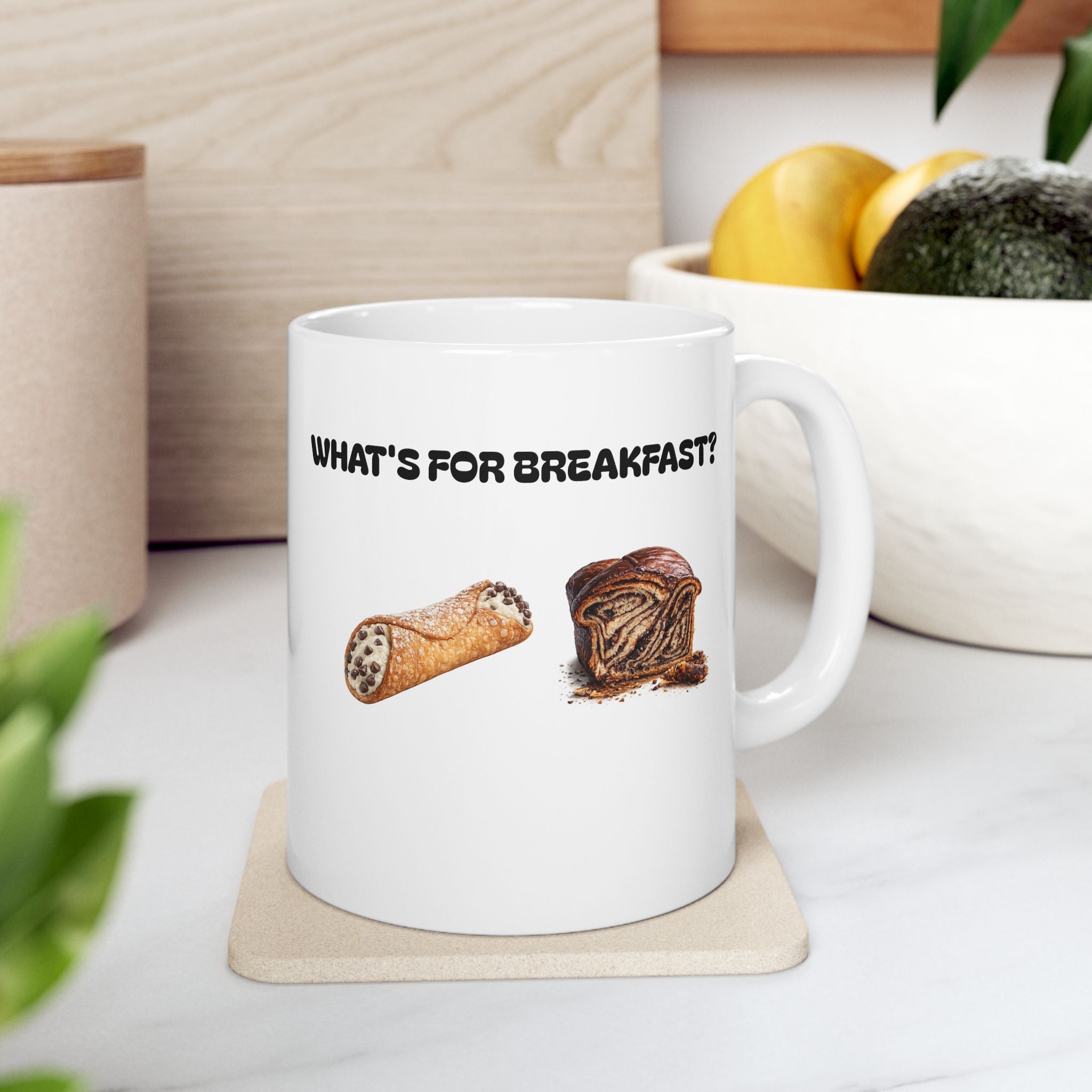 Cannoli or Babka Mug | NYC Breakfast Dilemma Coffee Tea Ceramic Mug