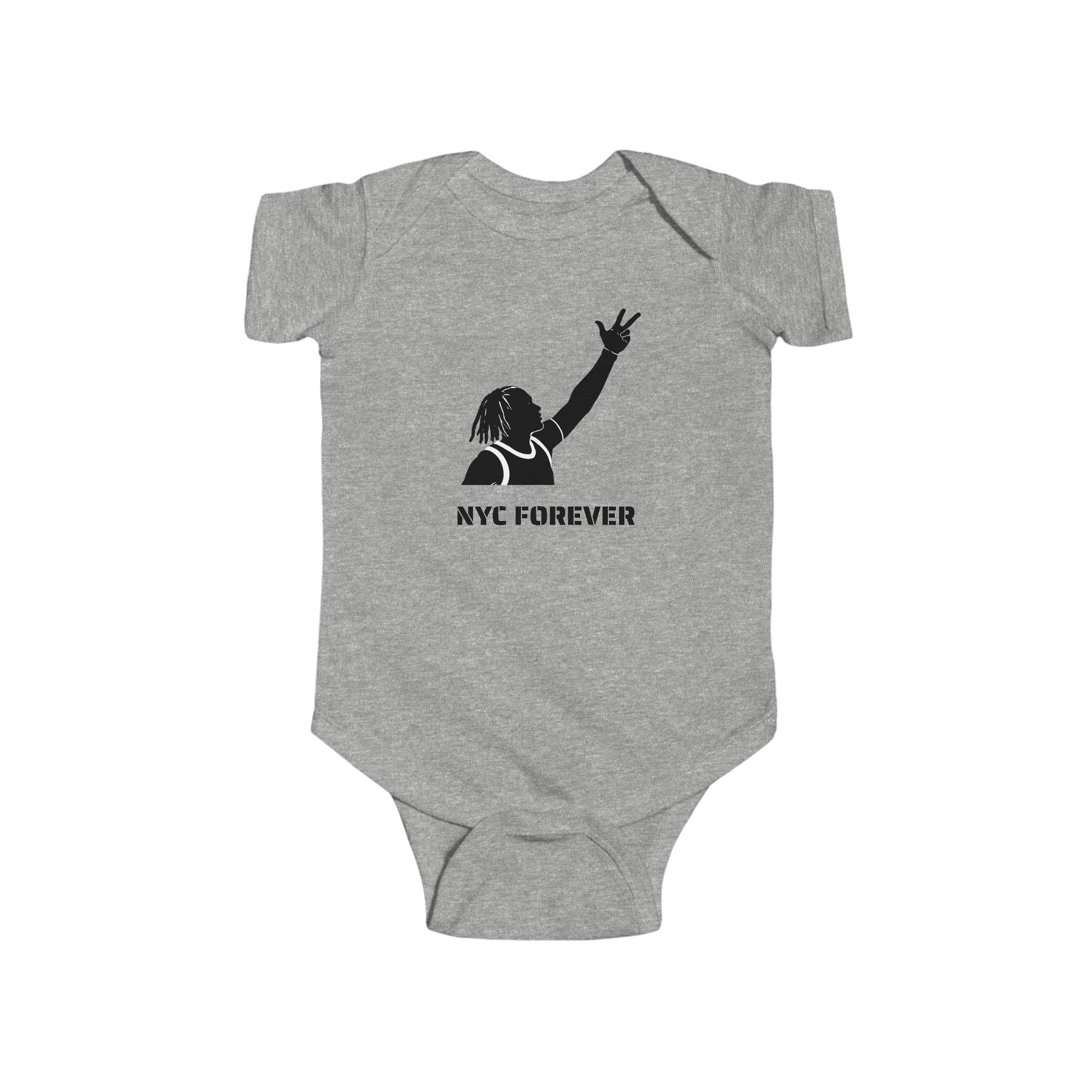 Jalen Brunson NYC Forever baby bodysuit | New York Basketball infant onesie