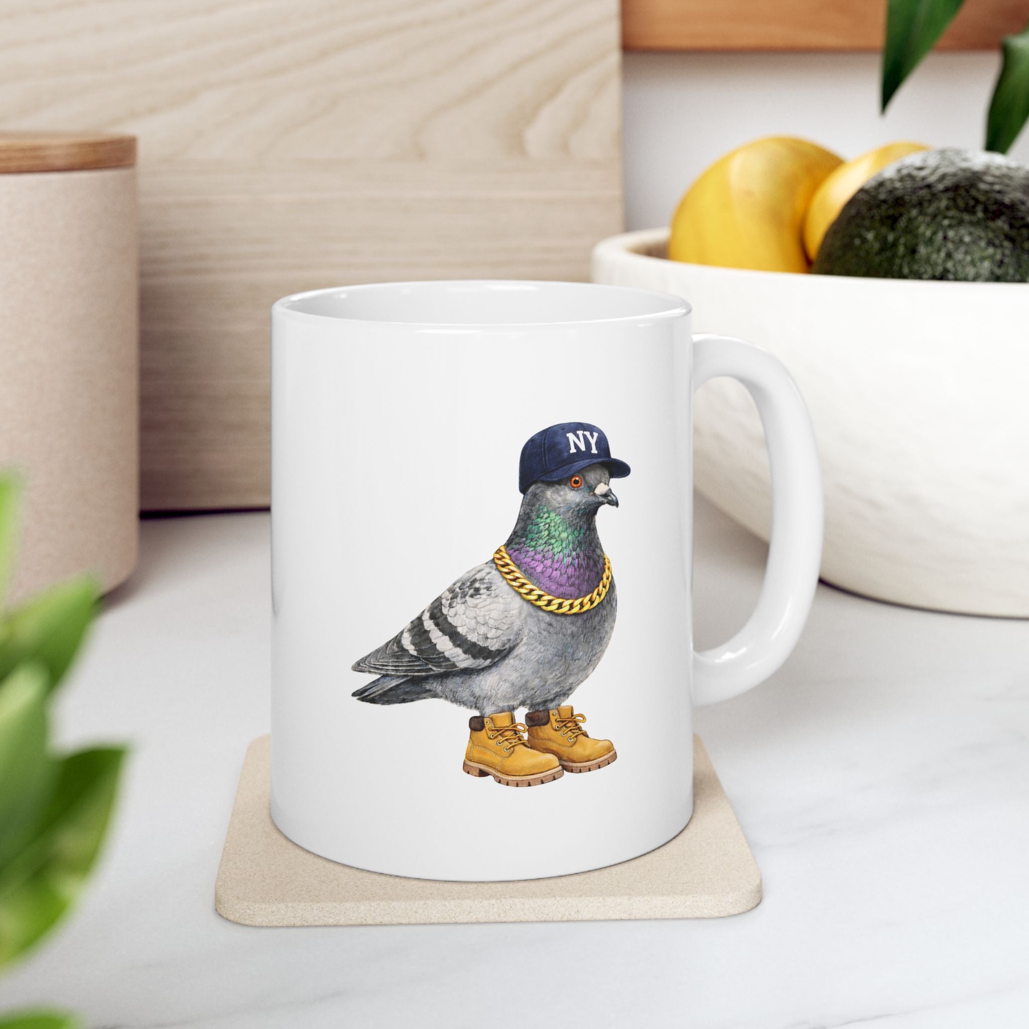 Customizable Bronx NYC Pigeon Mug | New York Baseball Fan Bird Lovers Ceramic Coffee Cup