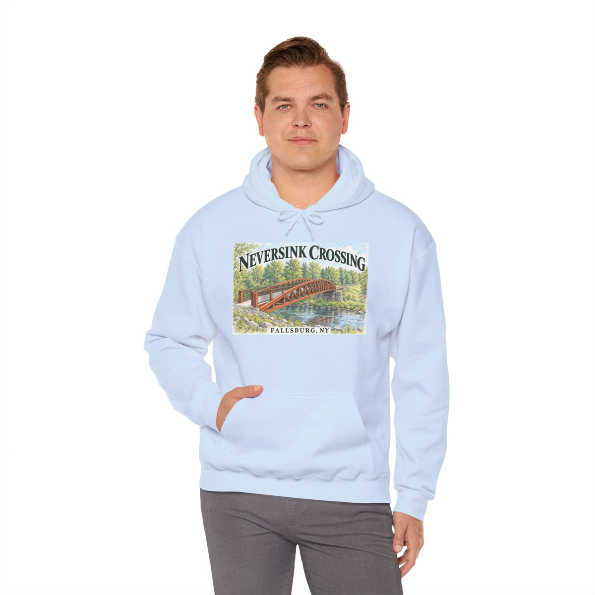 Neversink Crossing Fallsburg Catskills Upstate New York Pullover Hoodie