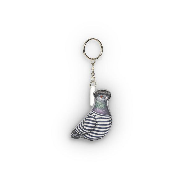 Williamsburg NYC Pigeon Mini Plush Keychain |  New York Hipster Bird Lovers Plushie Bag Charm