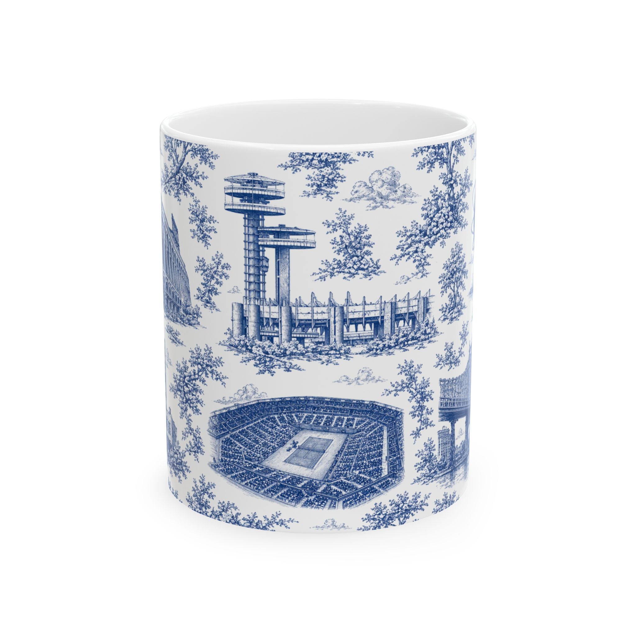 Queens Blue Toile de Jouy Mug | Chinoiserie Ceramic Coffee Cup