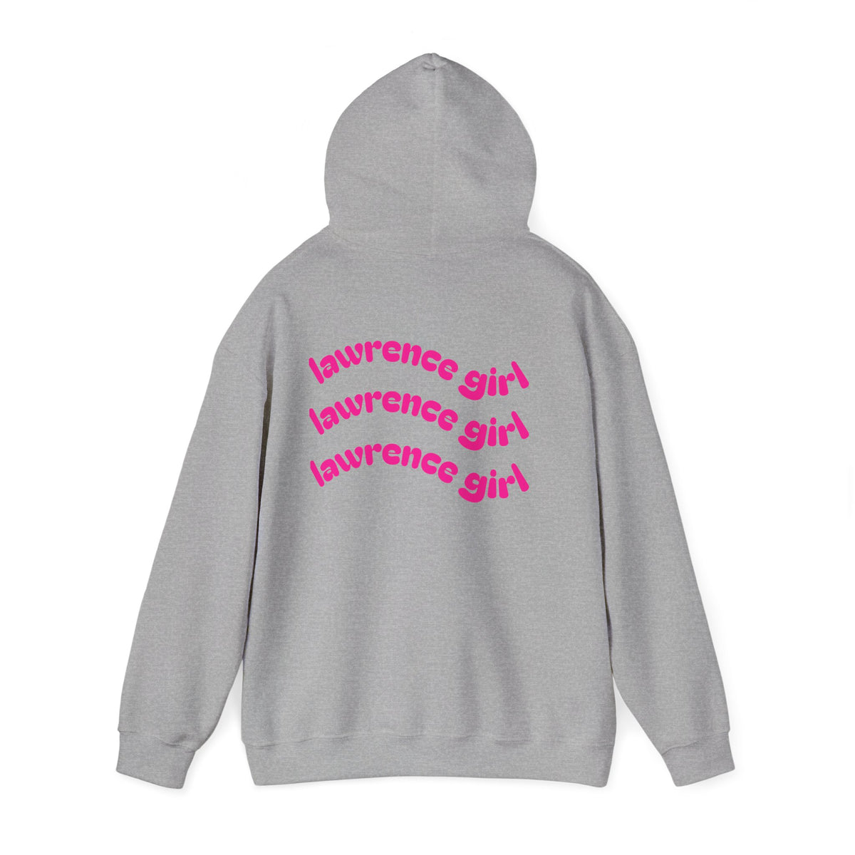 Lawrence Girl Hoodie – Retro Pink Wave Back Print Hooded Sweatshirt