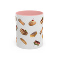 NYC Italian Bakery Pattern Accent Mug | Cannoli Rainbow Cookie Zeppoli Tiramisu Biscotti Napoleon 11oz Ceramic Coffee Cup