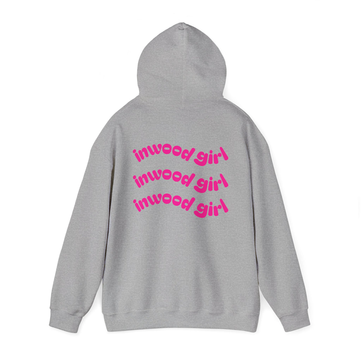 Inwood Girl Hoodie – Retro Pink Wave Back Print Hooded Sweatshirt