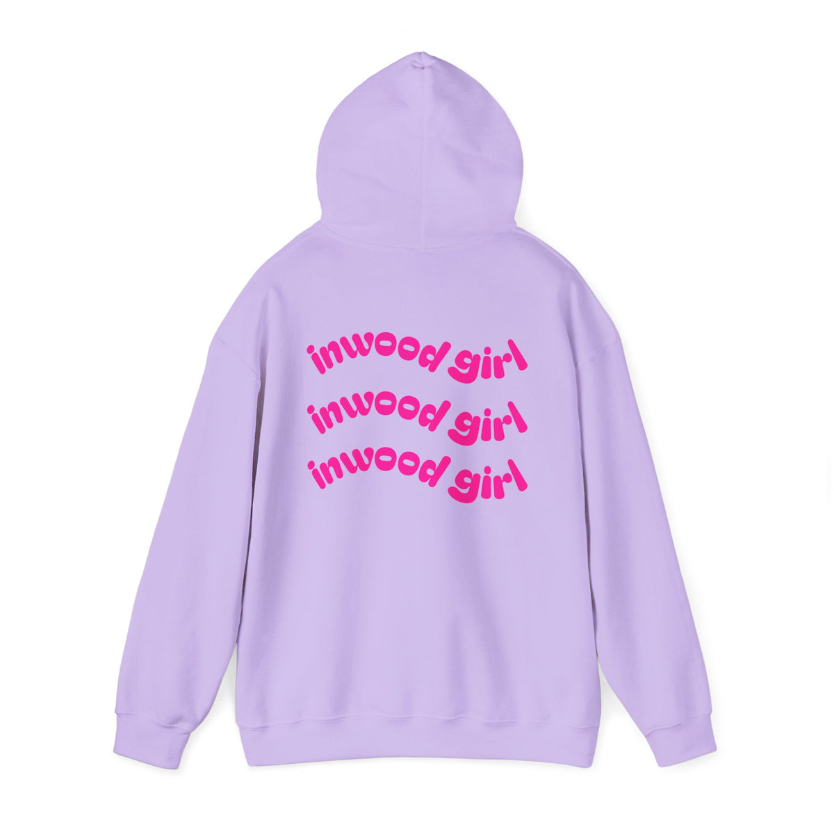 Inwood Girl Hoodie – Retro Pink Wave Back Print Hooded Sweatshirt