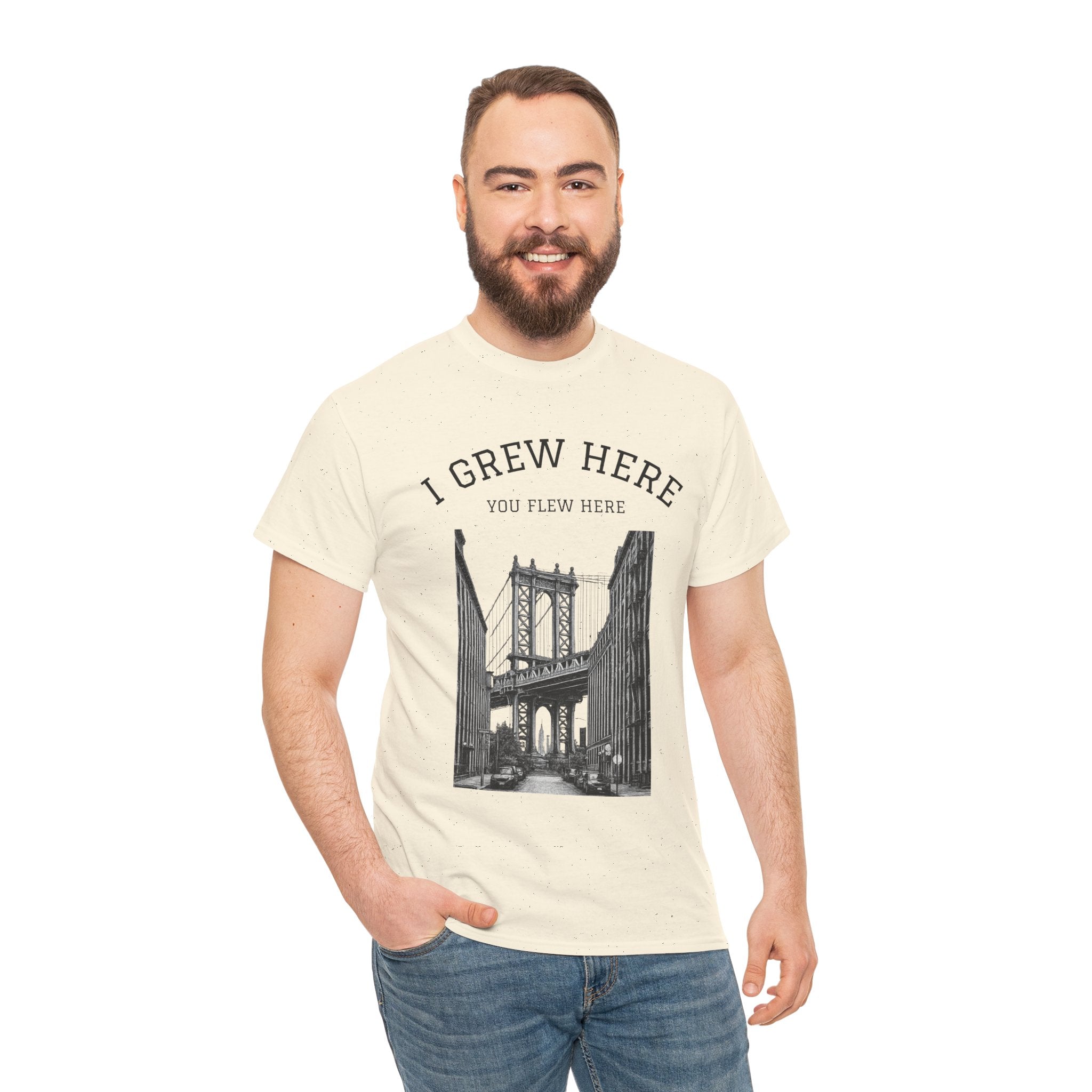 DUMBO Brooklyn Manhattan Bridge T-Shirt  I  I Grew Here You Flew Here Tee
