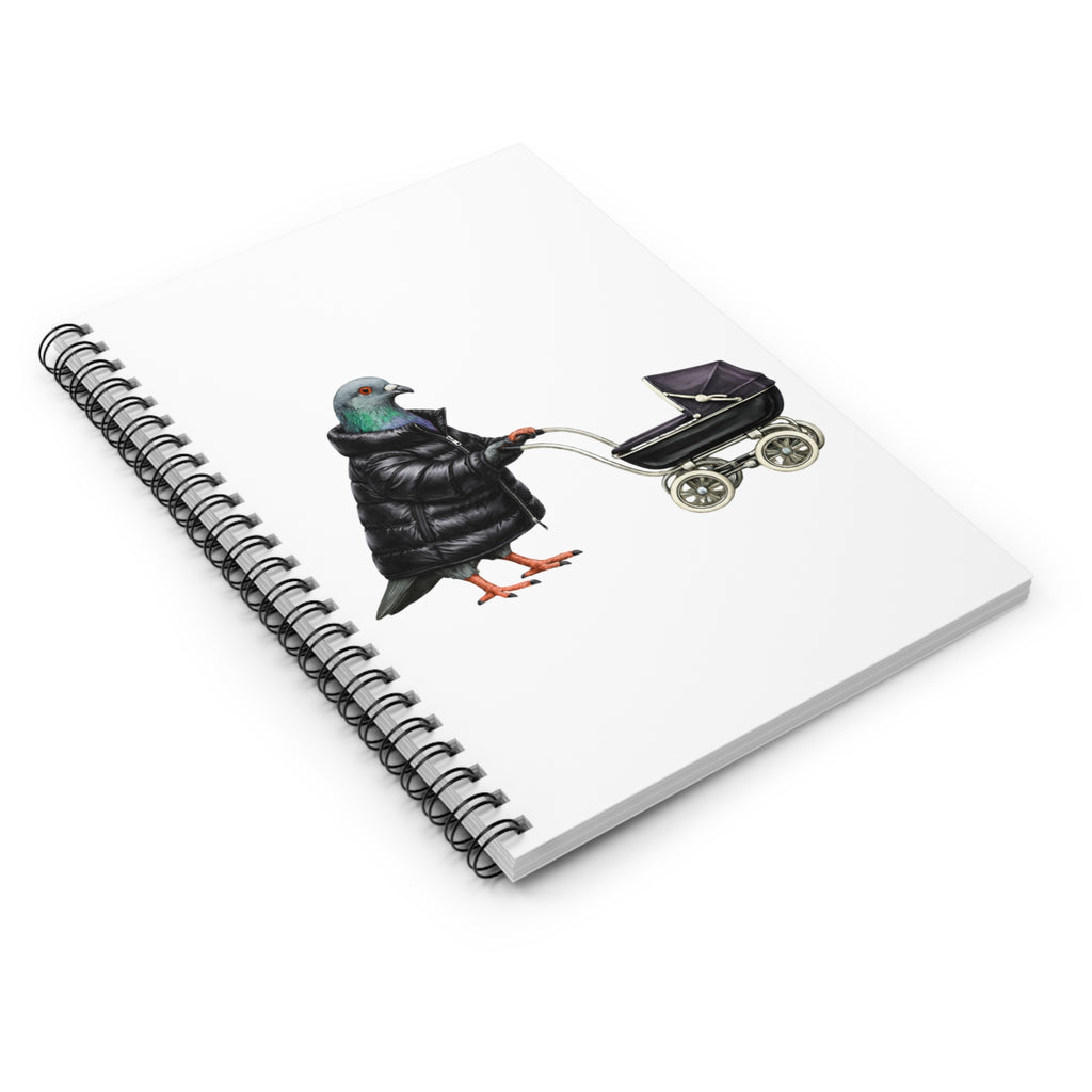 Customizable Park Slope NYC Pigeon Spiral Journal | Brooklyn Mommy Bird Lovers Notebook