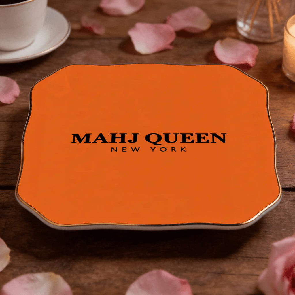 Mahj Queen Orange Mahjong Dice and Trinket Tray