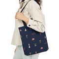 Icons of The Hamptons Blue Canvas Tote — Lighthouse, Windmill, Lobster, Sailboat print