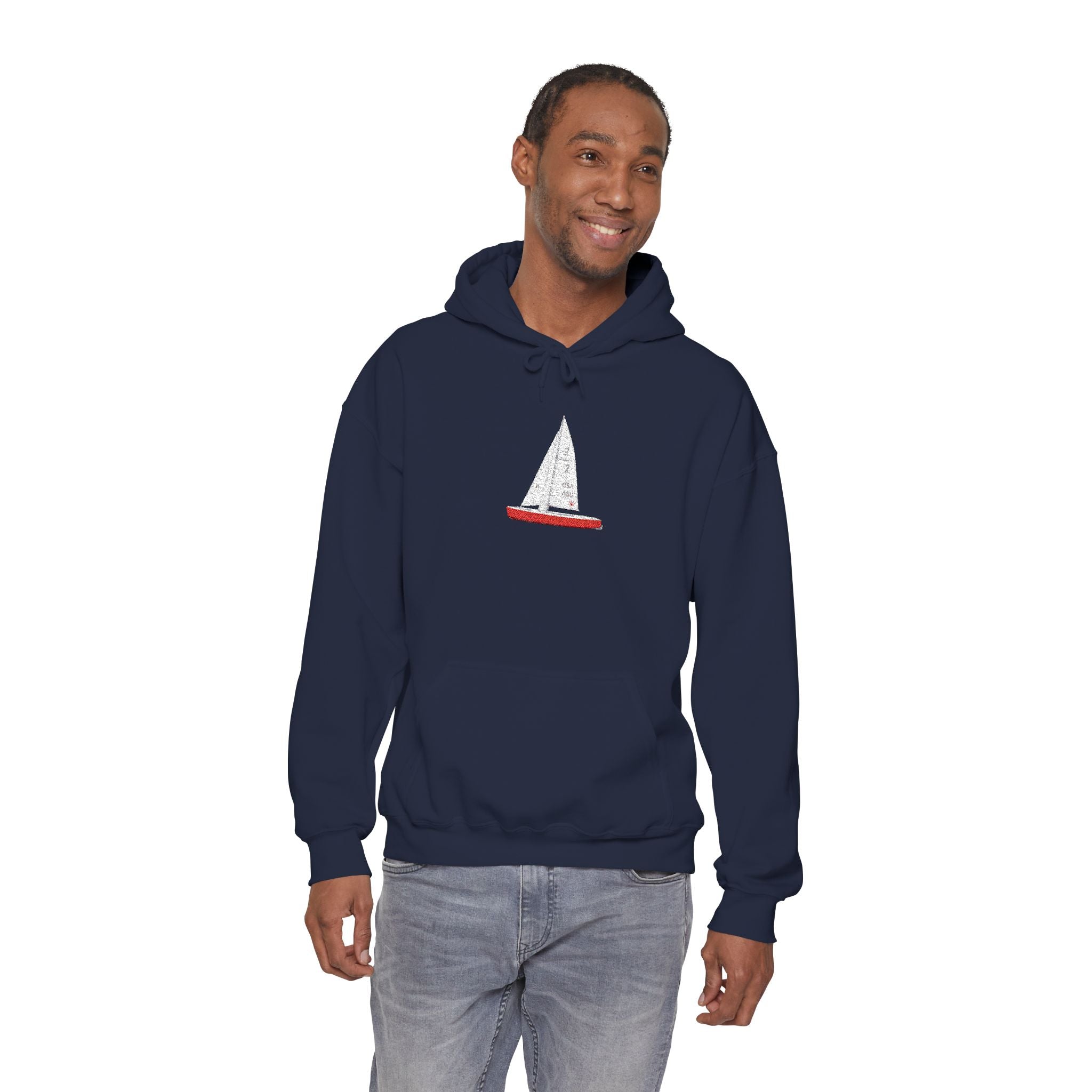 Central Park Model Sailboat Embroidered NYC Hoodie   Unisex New York Embroidery Sailboat Hooded Sweatshirt
