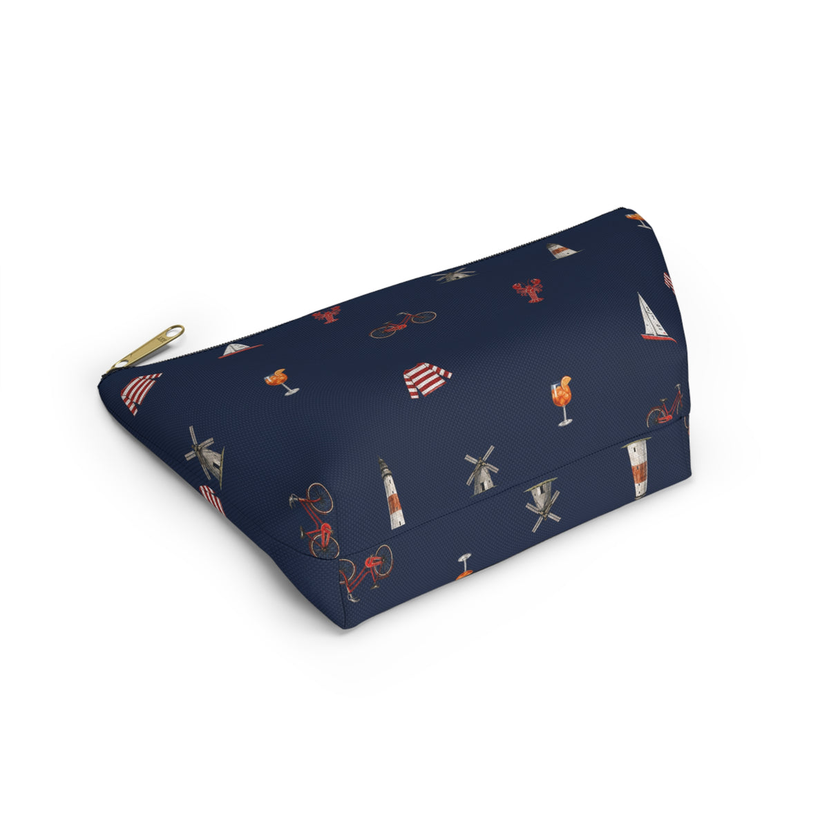 Icons of The Hamptons Navy Blue Pouch — T-Bottom Makeup & Travel Organizer