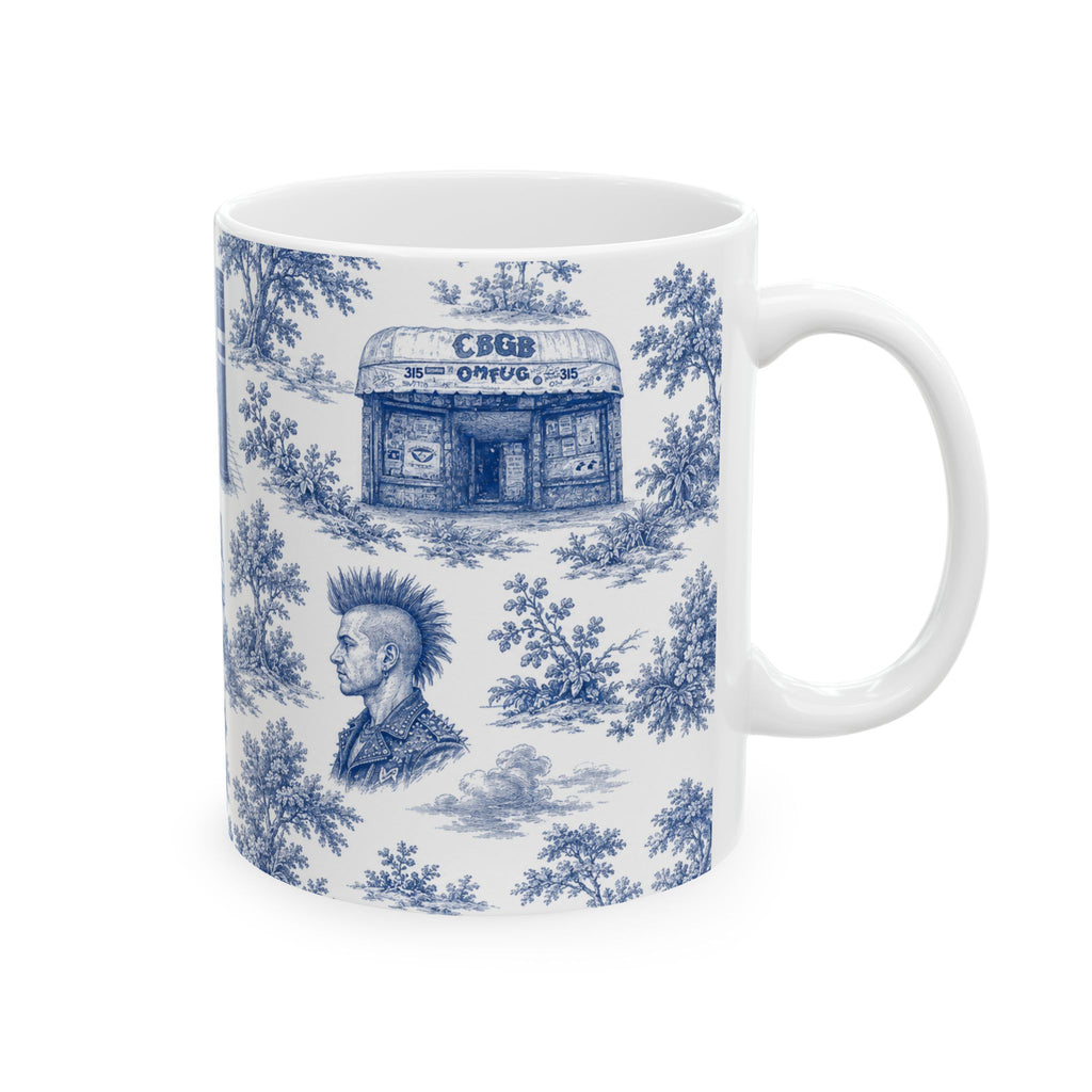 East Village Blue Toile de Jouy Mug | NYC Chinoiserie Ceramic Mug