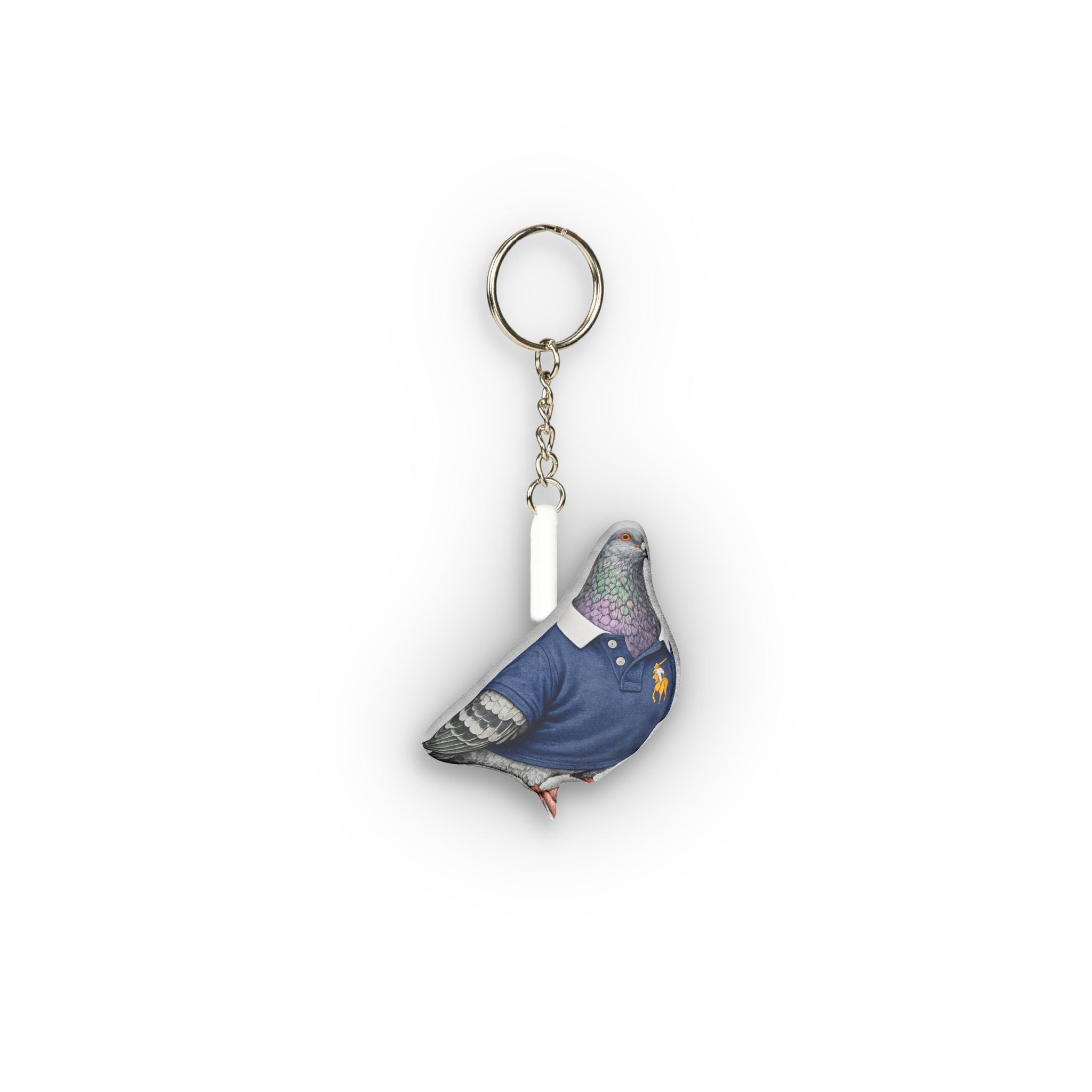 Upper East Side NYC Pigeon Mini Plush Keychain |  Manhattan Preppy Polo Bird Lovers Plushie Bag Charm