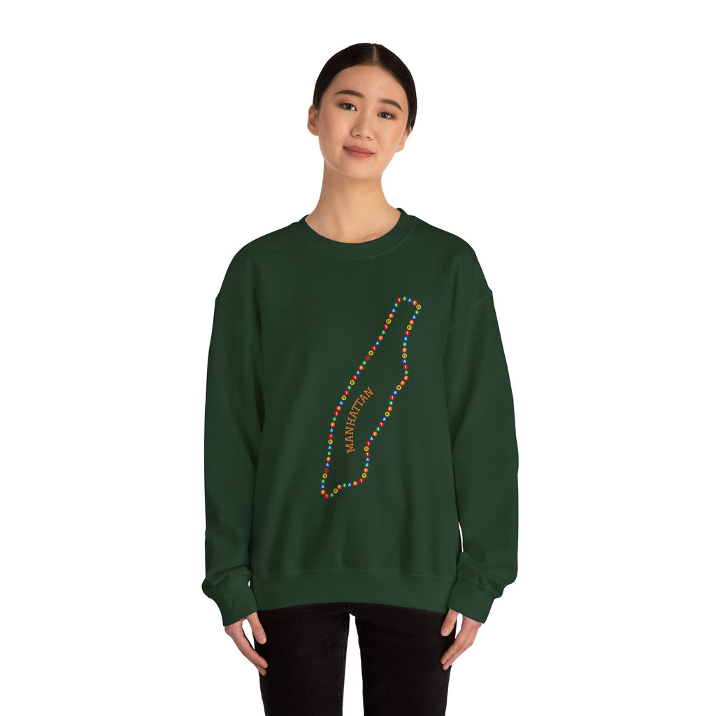 Manhattan Map Subway Signs Sweatshirt | NYC Crewneck Sweater