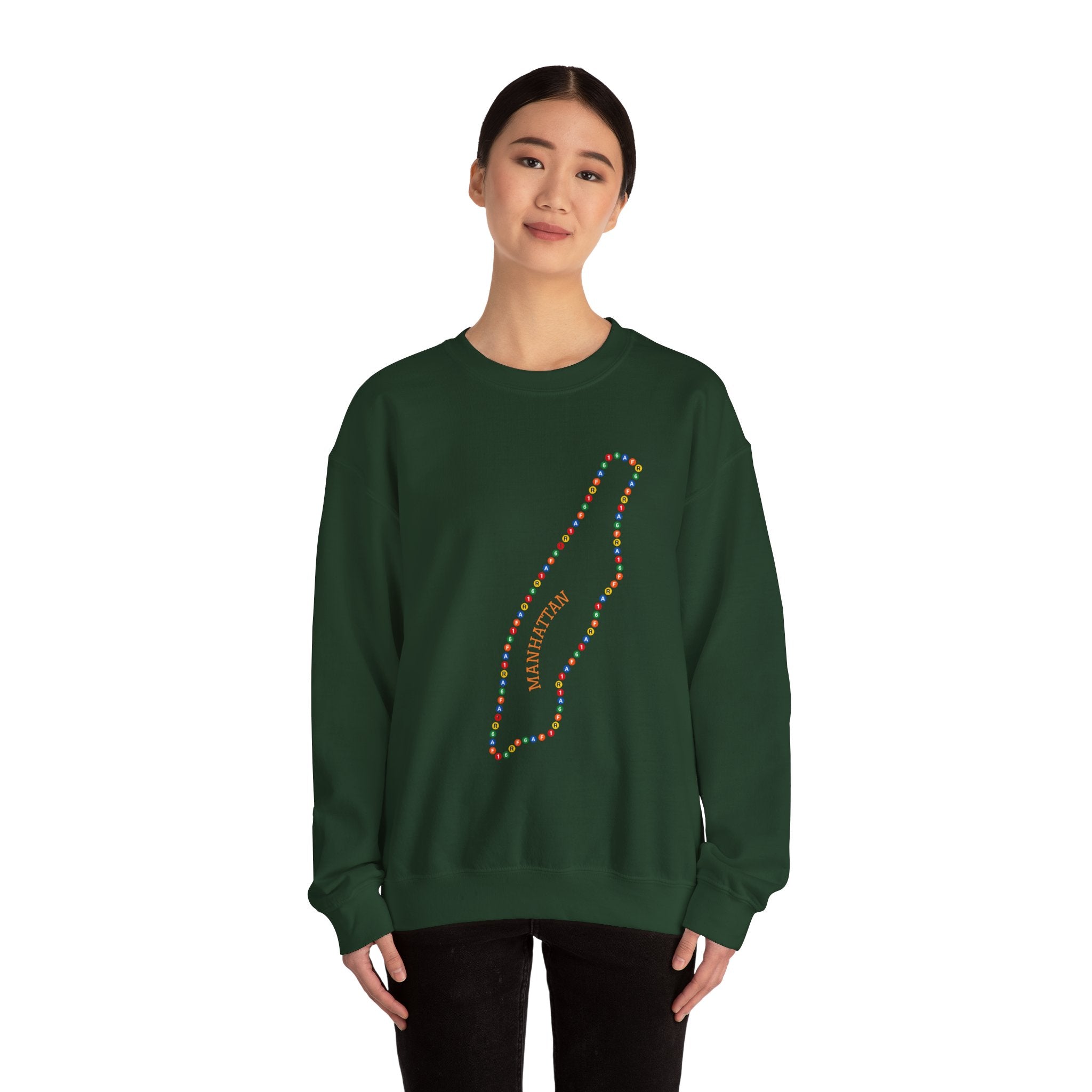 Manhattan Map Subway Signs Sweatshirt | NYC Crewneck Sweater
