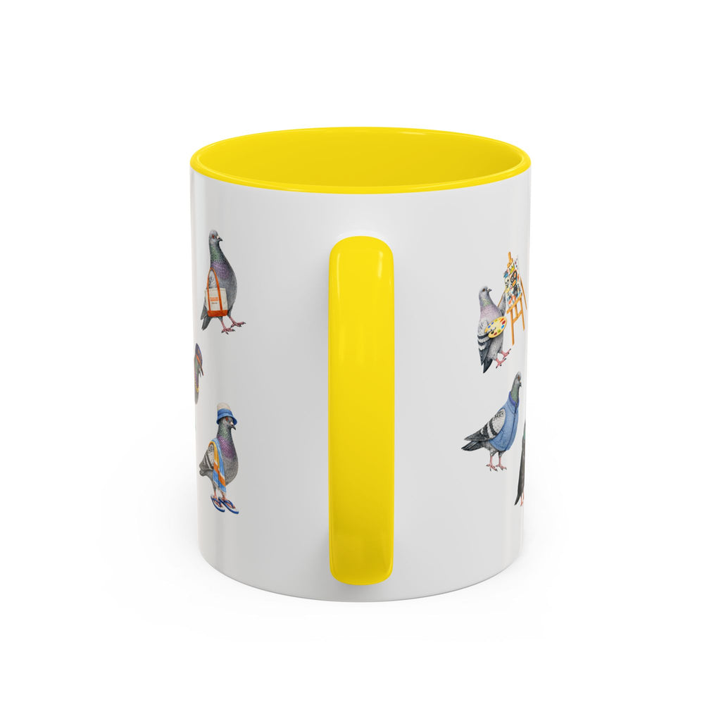 Pigeons of New York Colorful Mug | NYC Pigeon Bird Lovers Coffee Cup
