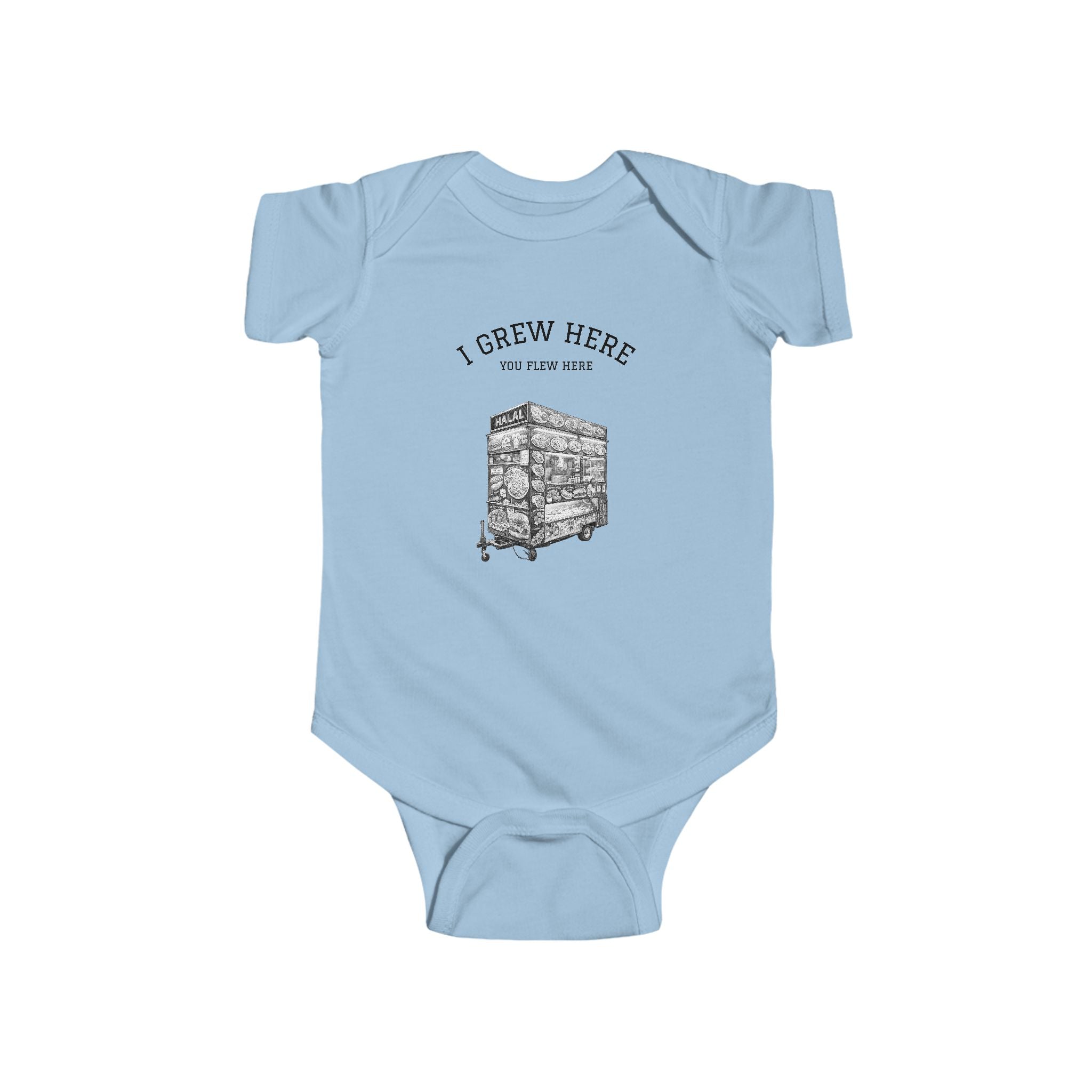 Halal Cart New York Baby Bodysuit | I Grew Here You Flew Here Baby Onesie