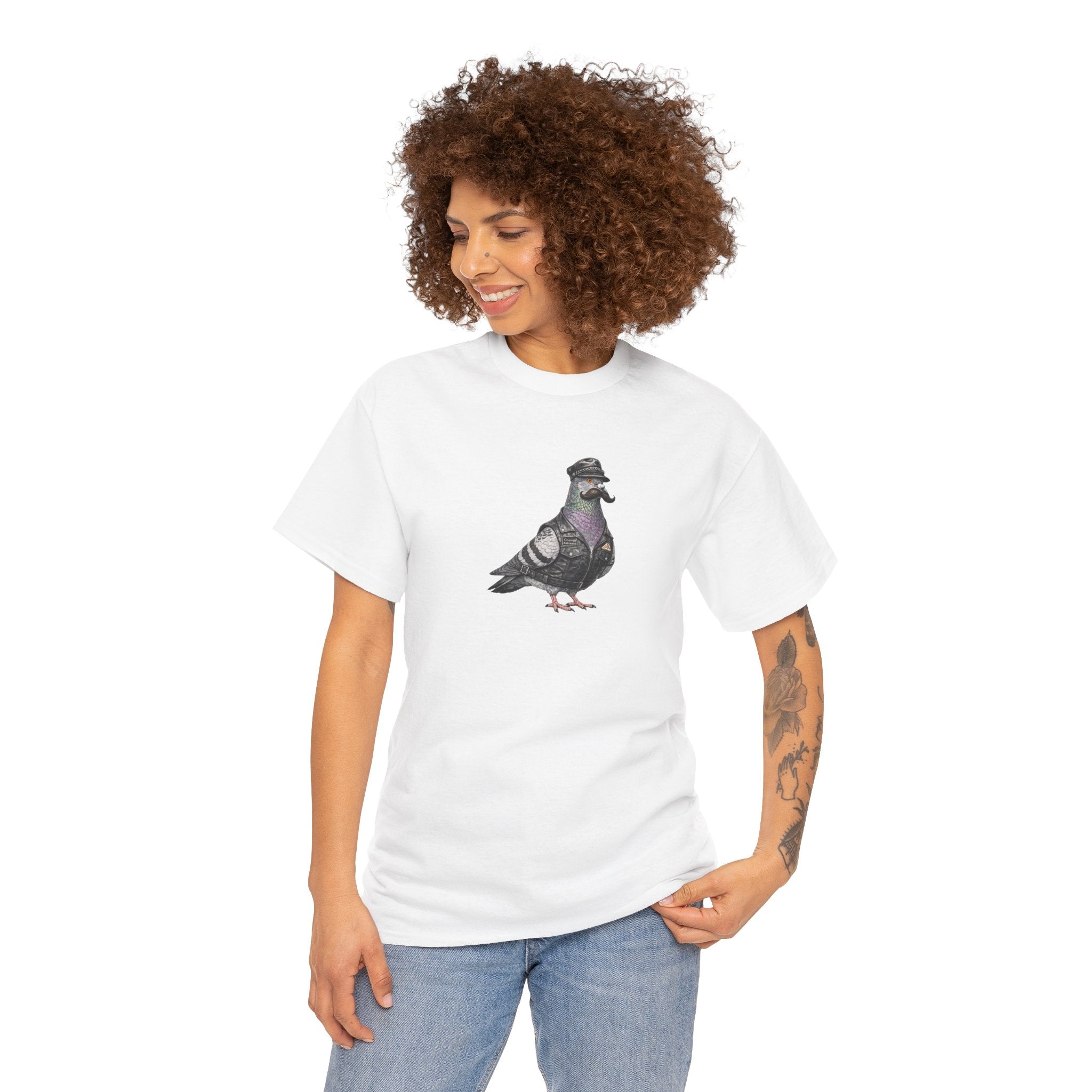 Customizable Chelsea NYC Pigeon T-Shirt | Motorcycle Rider Tee