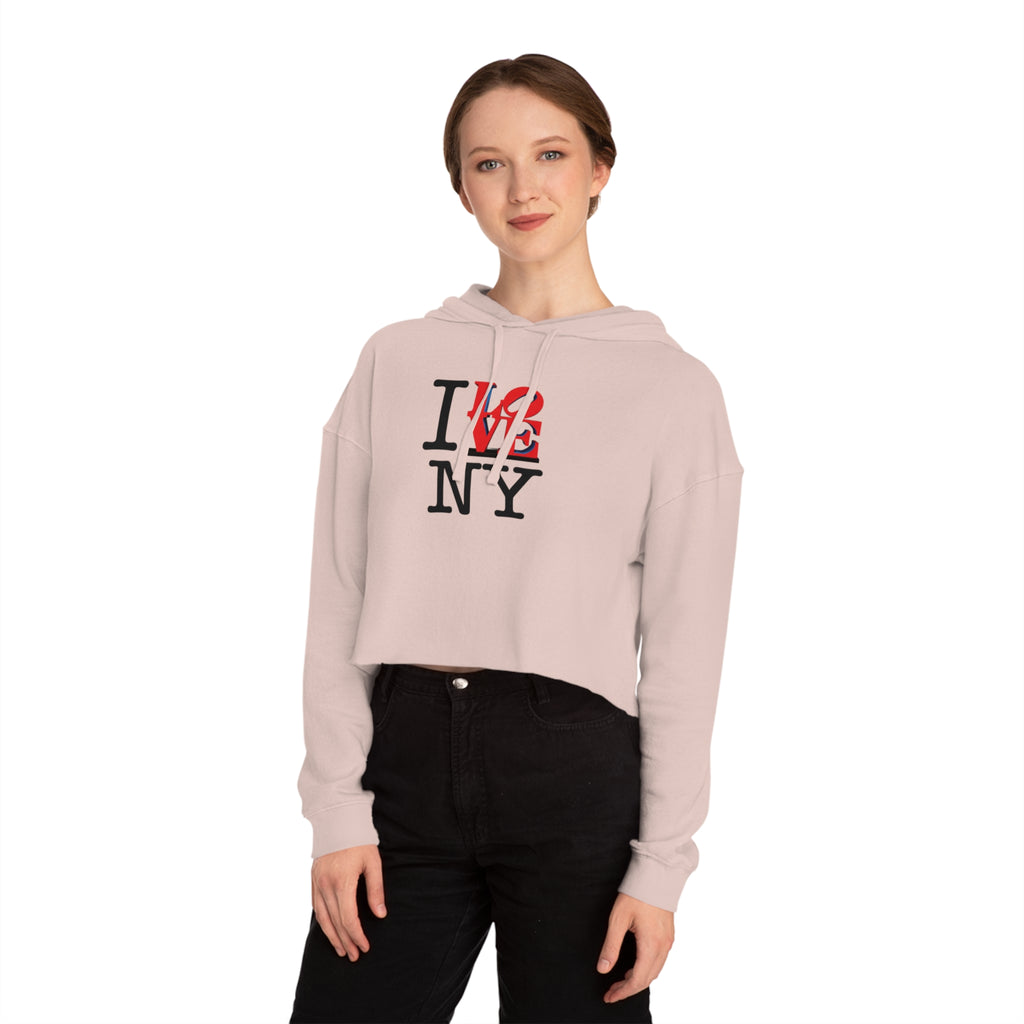 I LOVE NY Cropped Hoodie - New York Cropped Hooded Sweatshirt