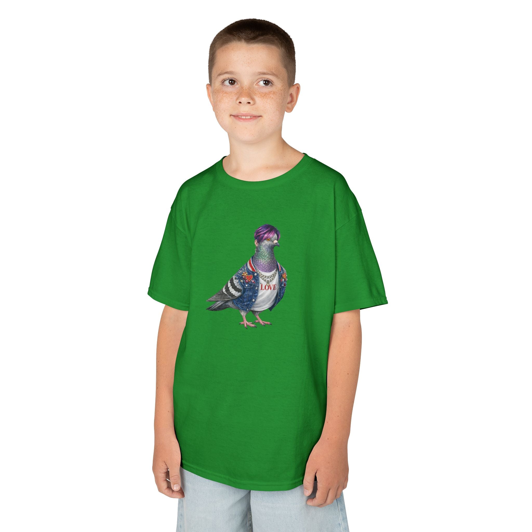 Customizable Koreatown NYC Pigeon Kids KPop Tee — Cute Bird K-Pop T-Shirt for Children
