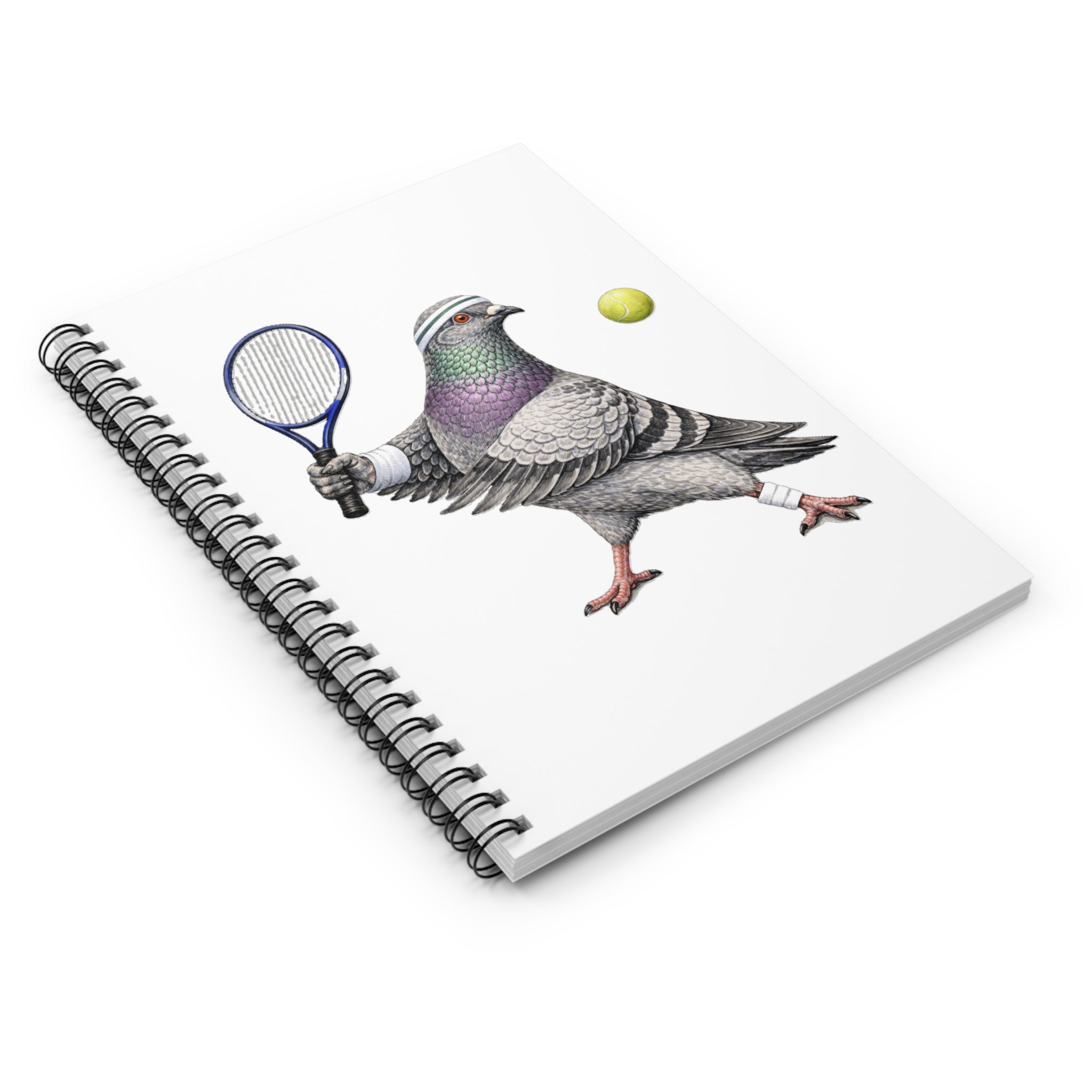 Customizable Forest Hills NYC Pigeon Spiral Journal | Queens Tennis Bird Lovers Notebook