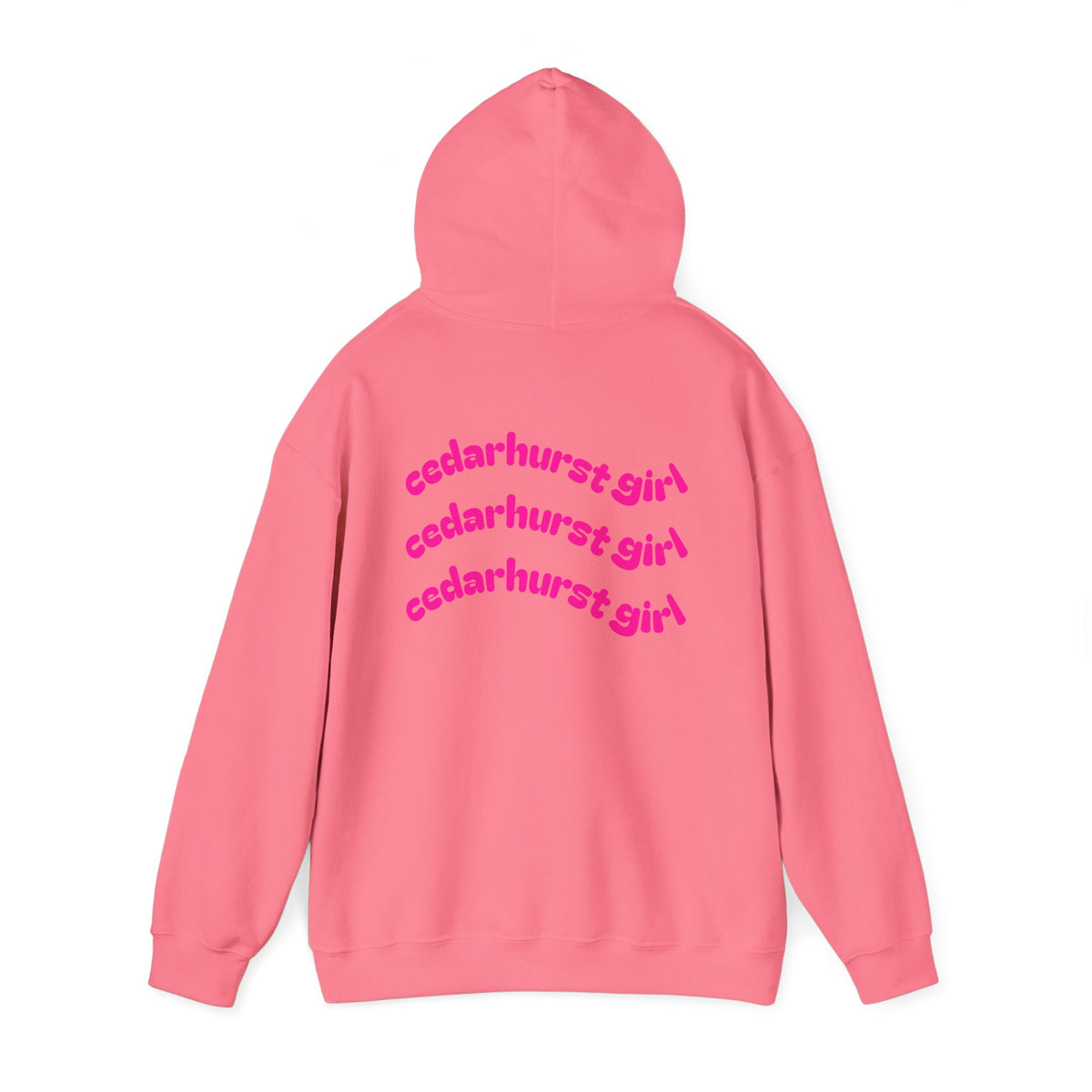 Cedarhurst Girl Hoodie – Retro Pink Wave Back Print Hooded Sweatshirt