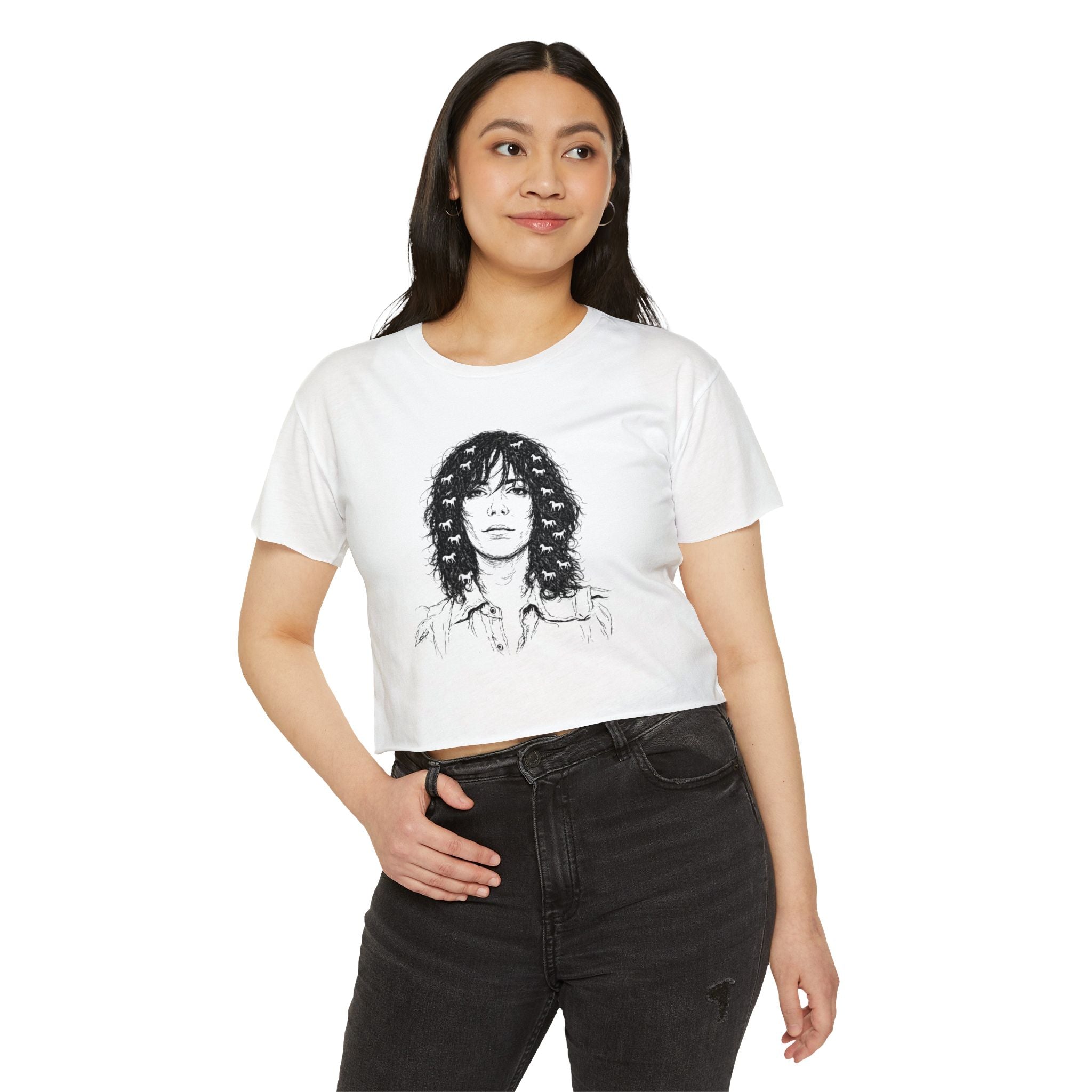 Horses Patti Smith Crop Top T-shirt   Music Tee
