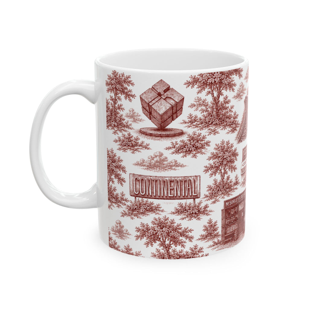 East Village Red Toile de Jouy  Mug | NYC Chinoiserie Ceramic Mug