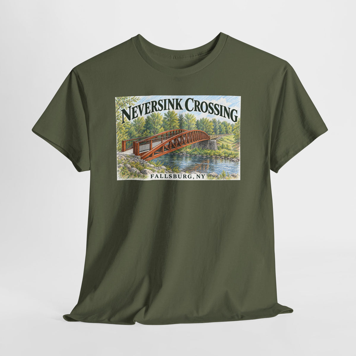 Neversink Crossing Fallsburg NY Scenic Bridge T-Shirt
