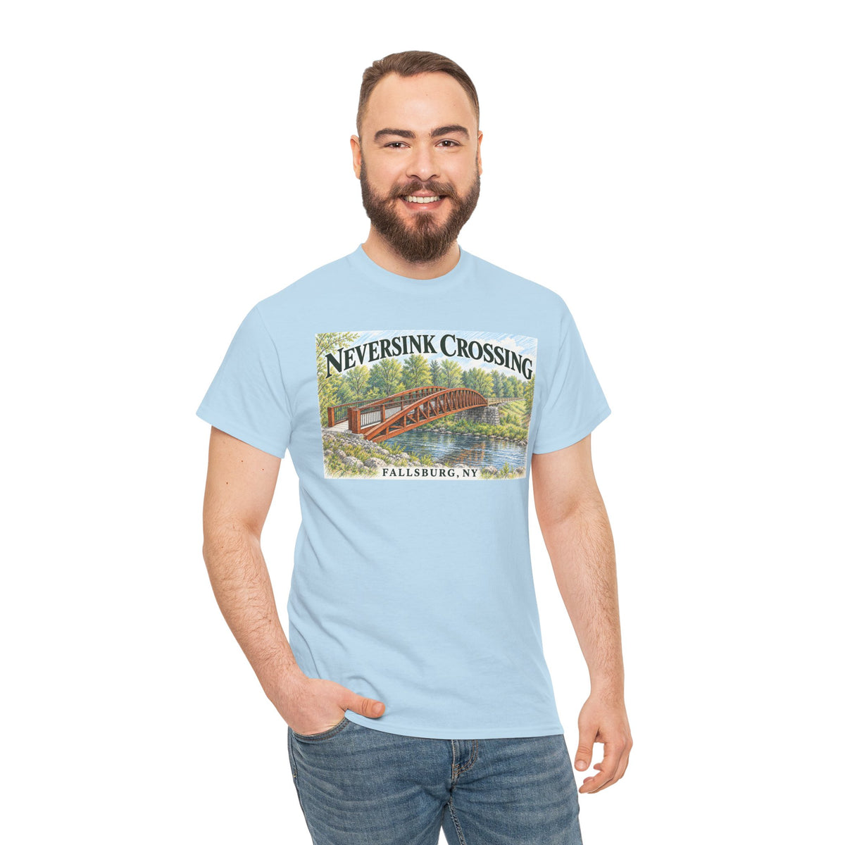 Neversink Crossing Fallsburg NY Scenic Bridge T-Shirt