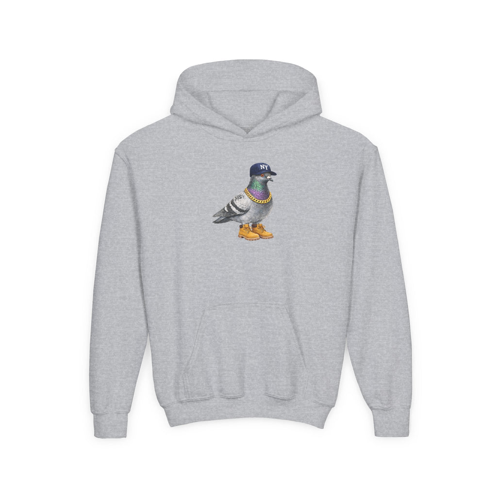 Customizable Bronx NYC Pigeon NYC Kids Hoodie | New York Baseball Sports Fan Bird Lovers Childrens Hooded Sweatshirt