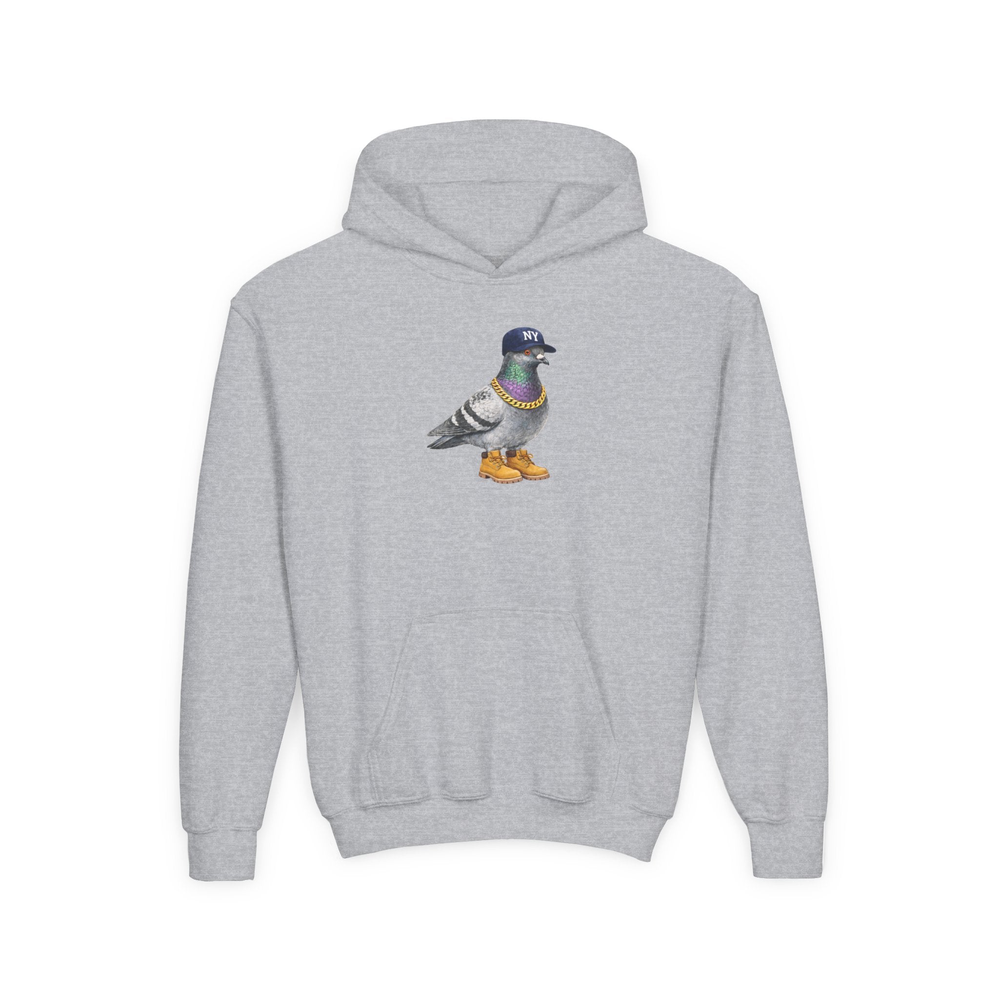 Customizable Bronx NYC Pigeon NYC Kids Hoodie | New York Baseball Sports Fan Bird Lovers Childrens Hooded Sweatshirt