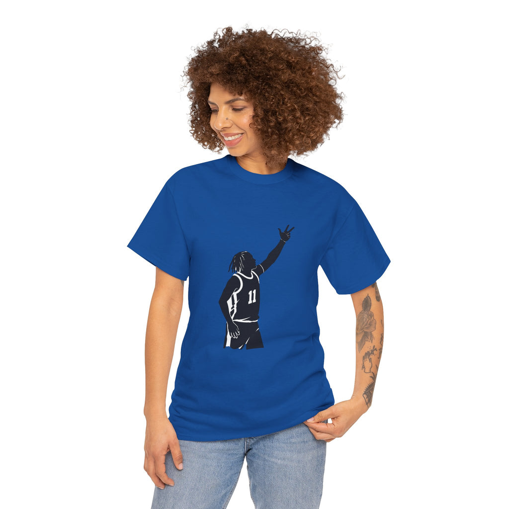 Customizable Jalen Brunson 3 Points Celly T-Shirt | New York Basketball Tee