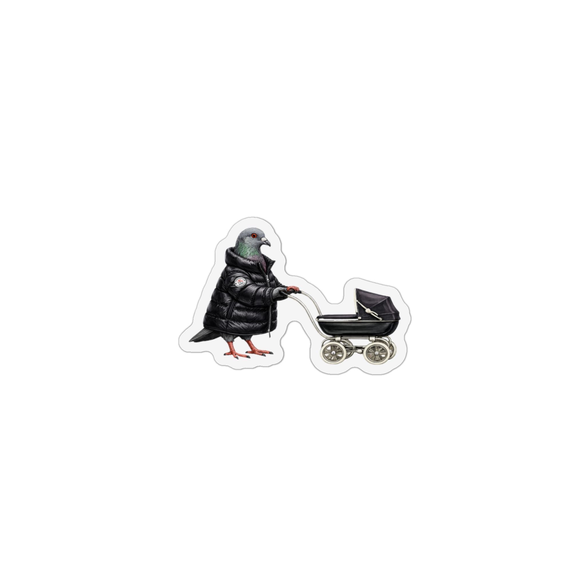 Park Slope NYC Pigeon Magnet | Mommy with Pram Bird Lover Fridge Magnet