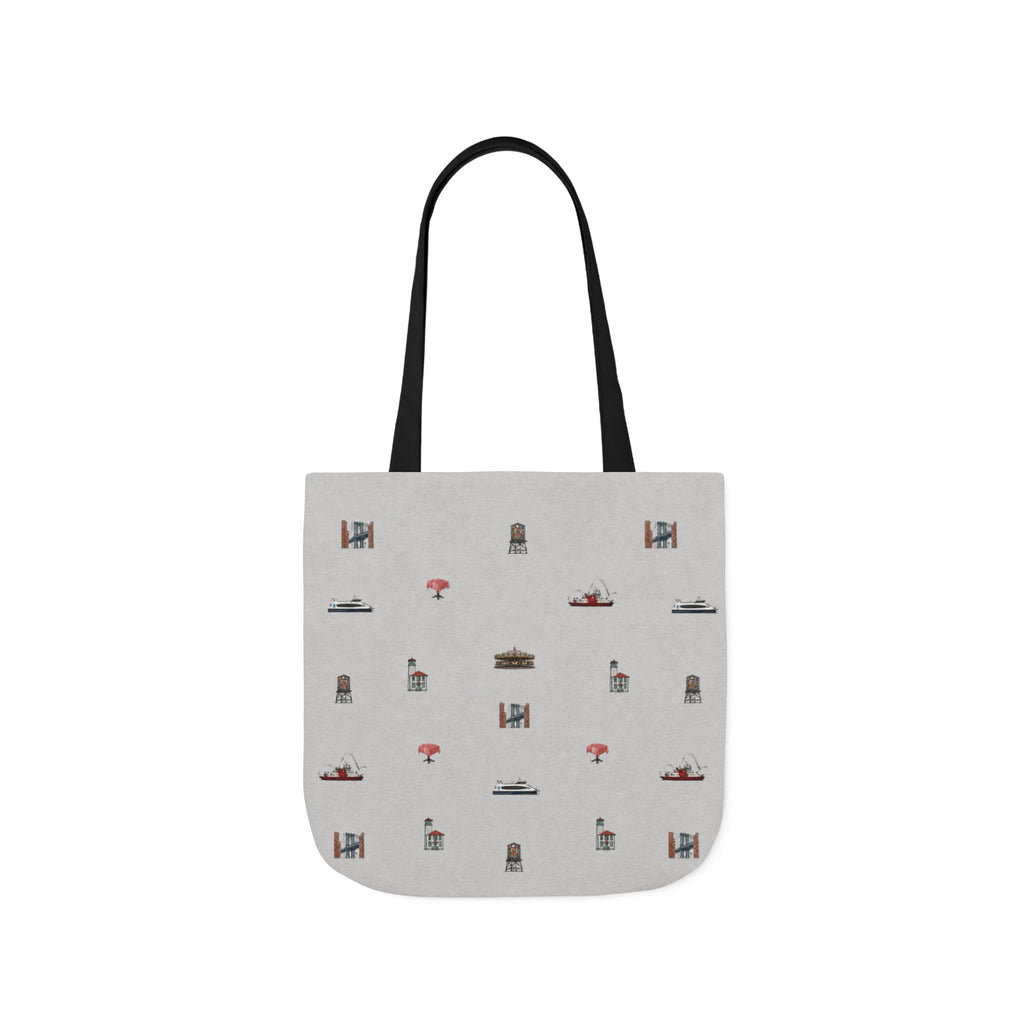 Icons of DUMBO Canvas Tote — Illustrated Miniature Brooklyn Icons Tote Bag