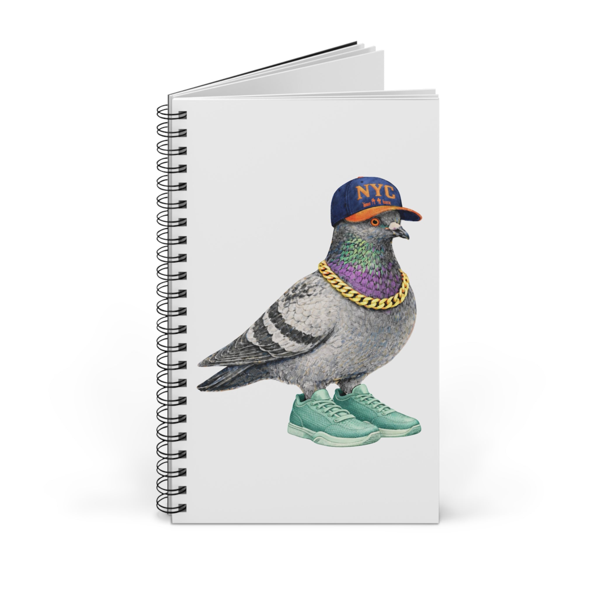 Customizable Manhattan NYC Pigeon Spiral Journal | Basketball Fan Bird Lovers Notebook