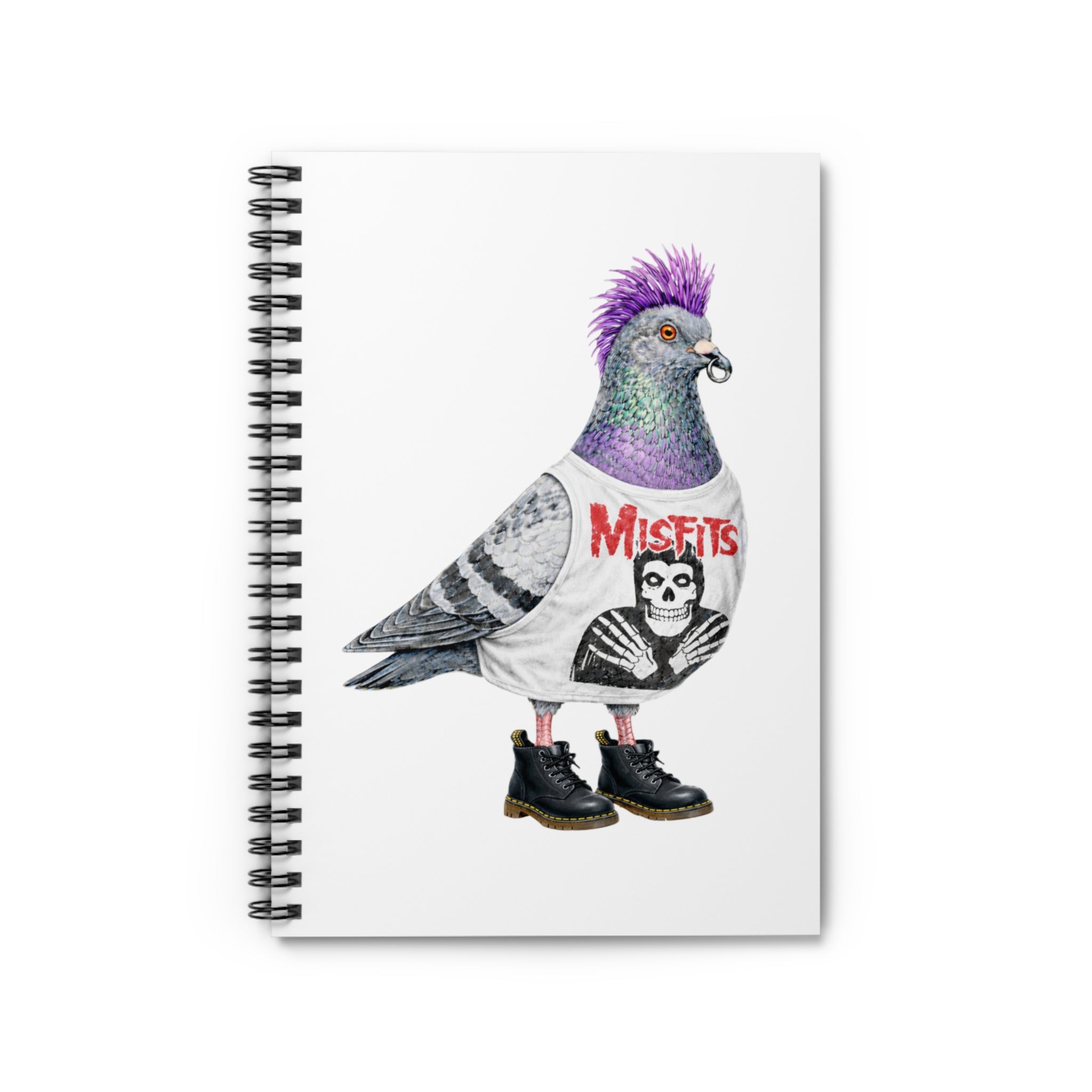 Customizable East Village NYC Pigeon Spiral Journal | Punk Rocker Misfits Bird Lovers Notebook