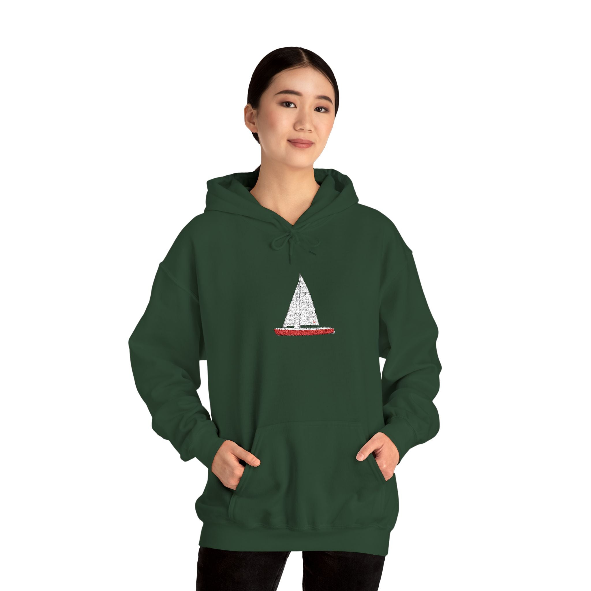 Sudadera con capucha unisex bordada de Central Park Model Sailboat NYC  Sudadera con capucha bordada de velero de Nueva York