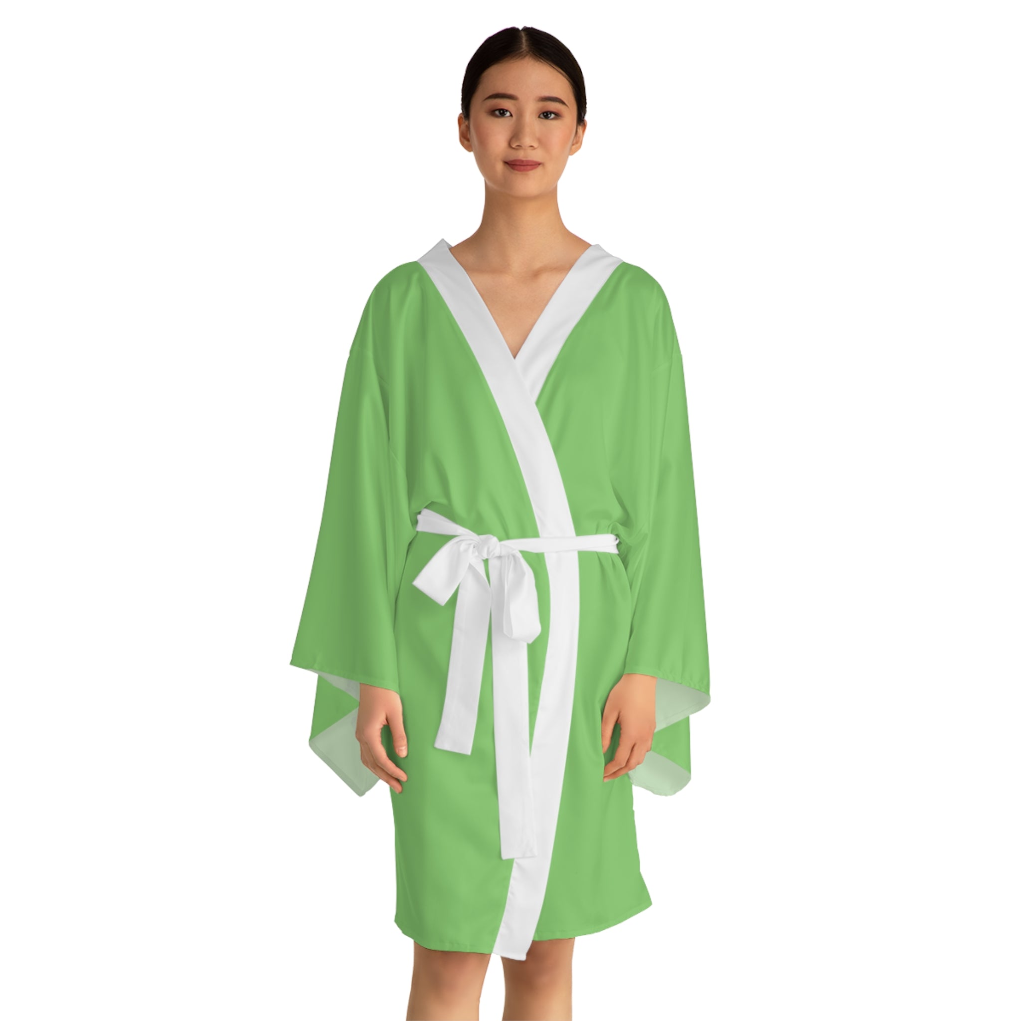 Chinatown Dragon Kimono Robe — Green Chinese Dragon Long Sleeve House Robe