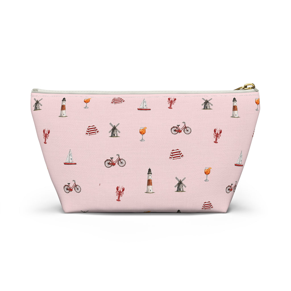 Icons of The Hamptons Pink  Accessory Pouch — T-Bottom Makeup Bag
