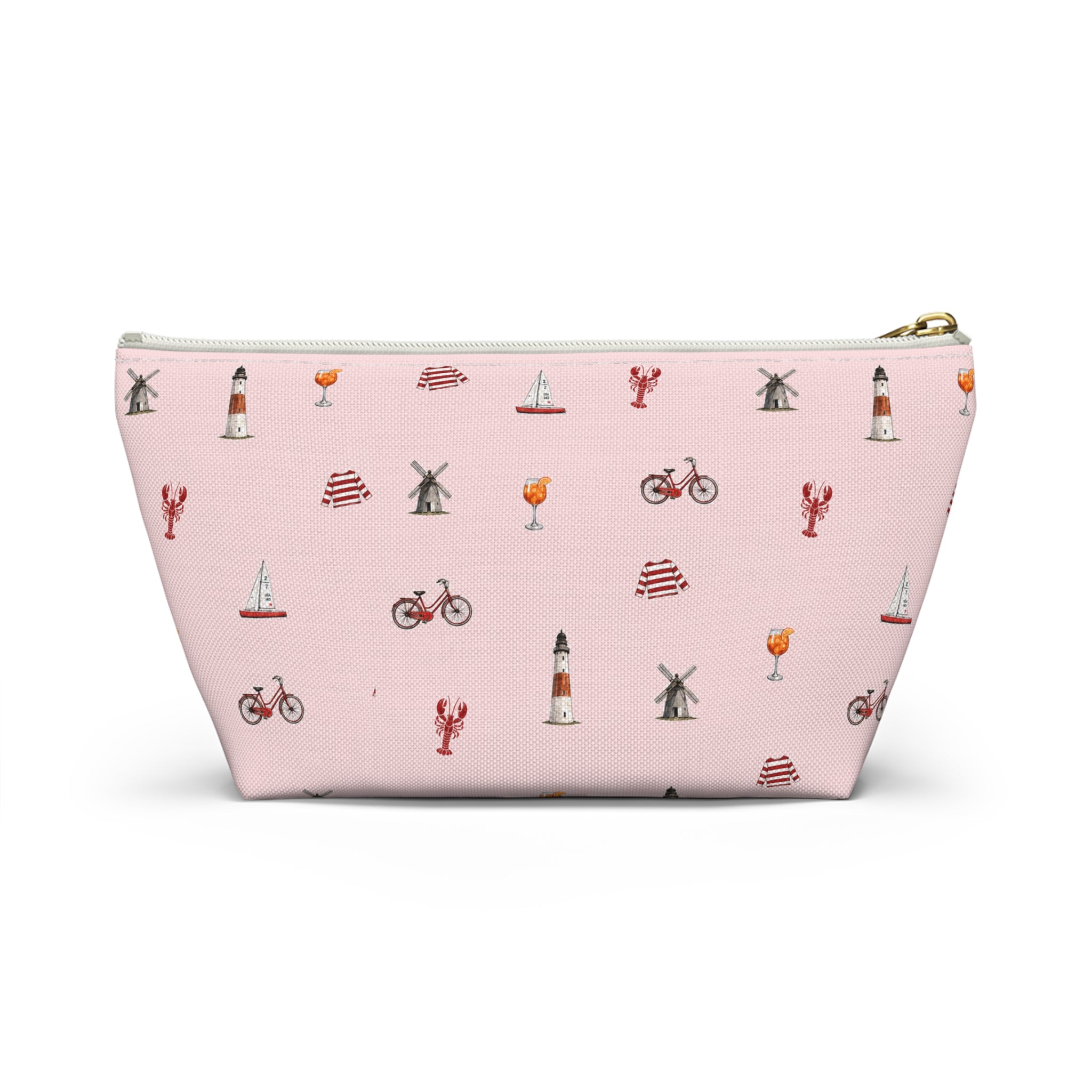 Icons of The Hamptons Pink  Accessory Pouch — T-Bottom Makeup Bag