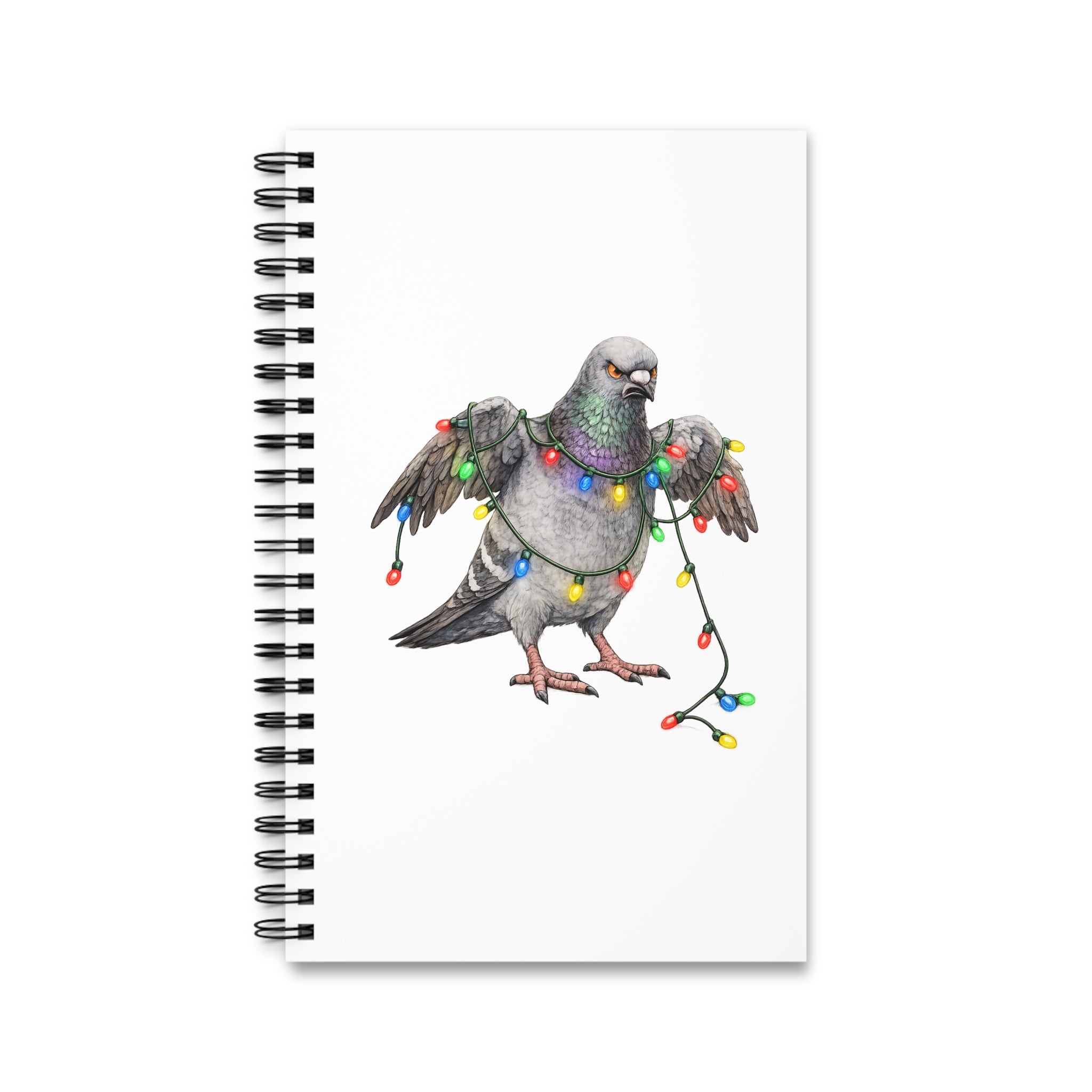 Customizable Dyker Heights NYC Pigeon Spiral Journal | Brooklyn Christmas Lights Dad Bird Lovers Notebook