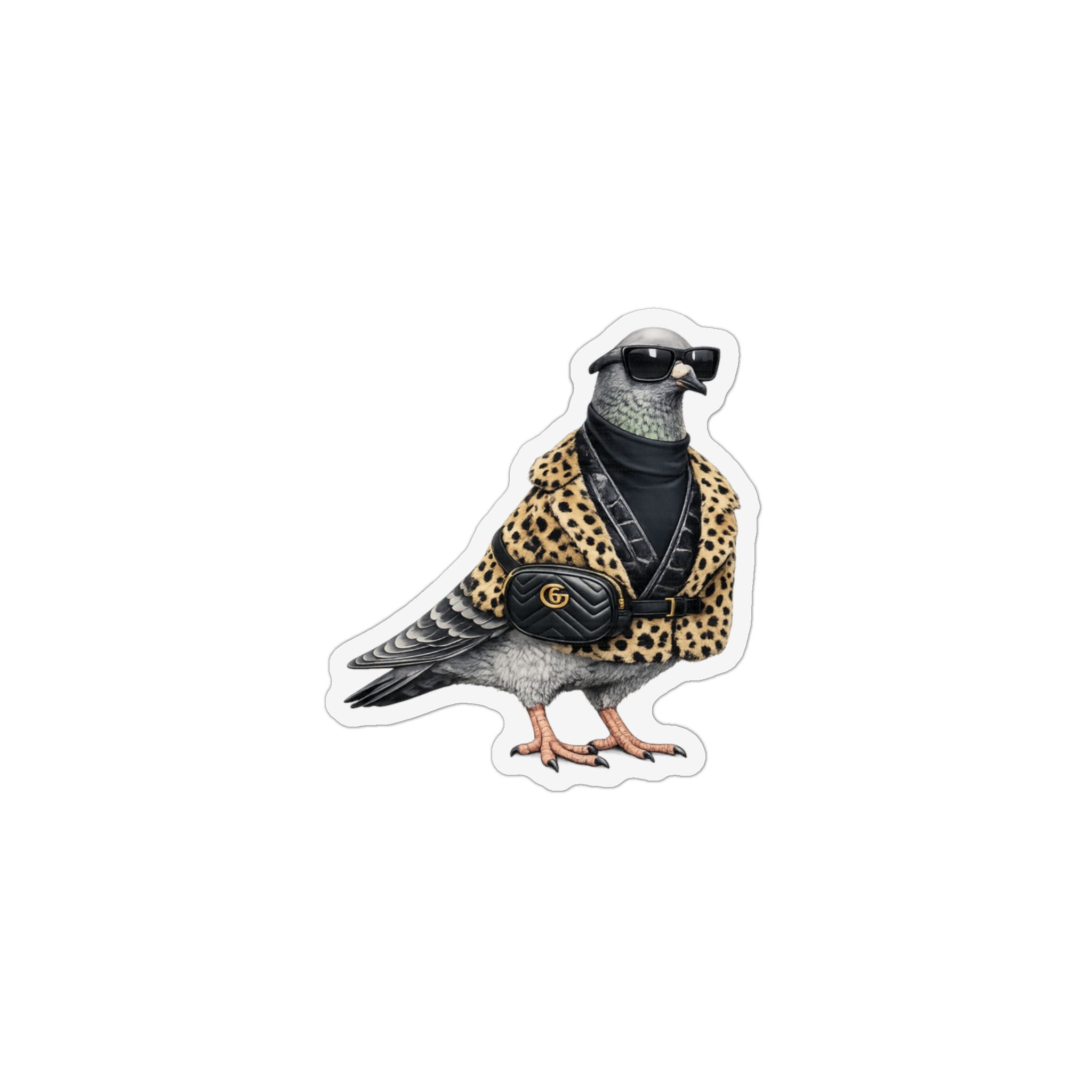 Staten Island NYC Pigeon Magnet | Leopard Print Bird Lover Fridge Magnet