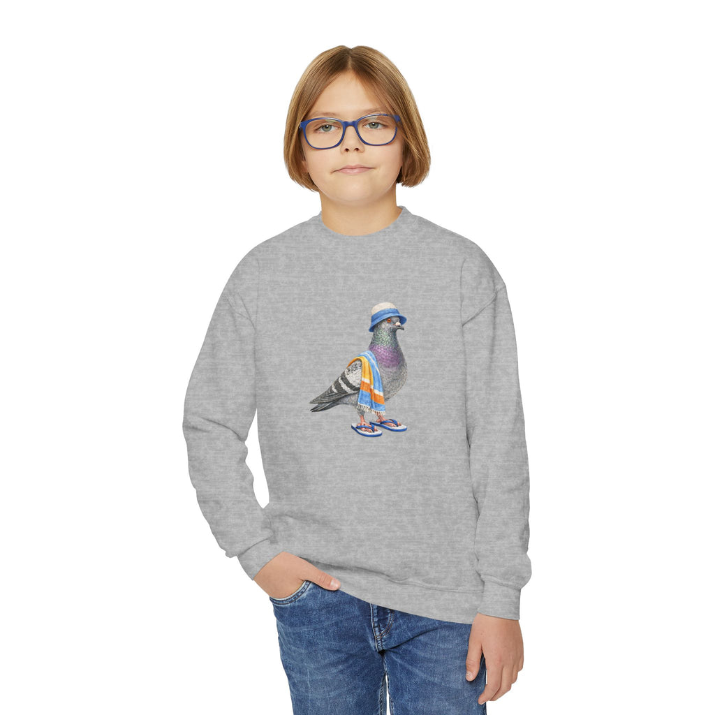 Customizable Coney Island NYC Pigeon NYC Kids Crewneck Sweatshirt    New York Beach Bum Bird Lover Childrens Sweater