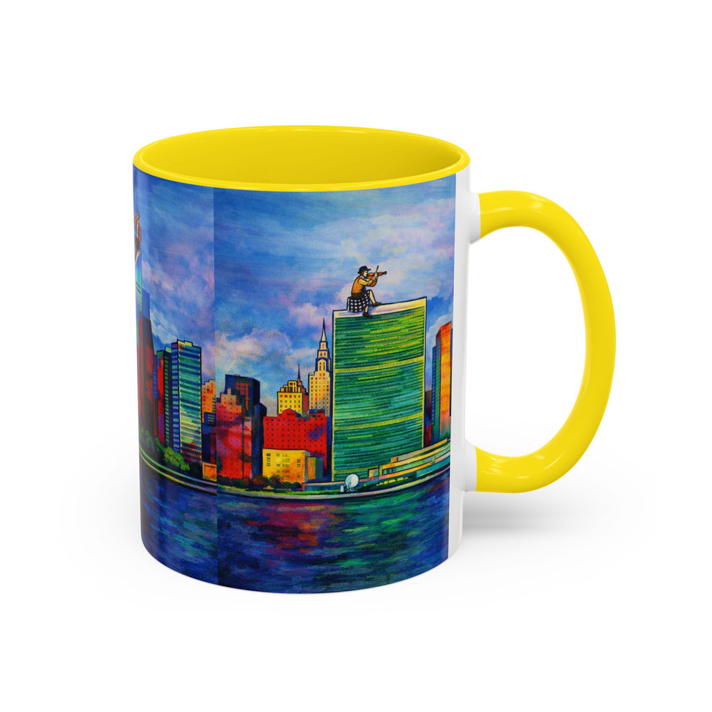 Fiddler on the Manhattan Roof  Marc Chagall-inspired Fan Art NYC Accent Coffee Mug