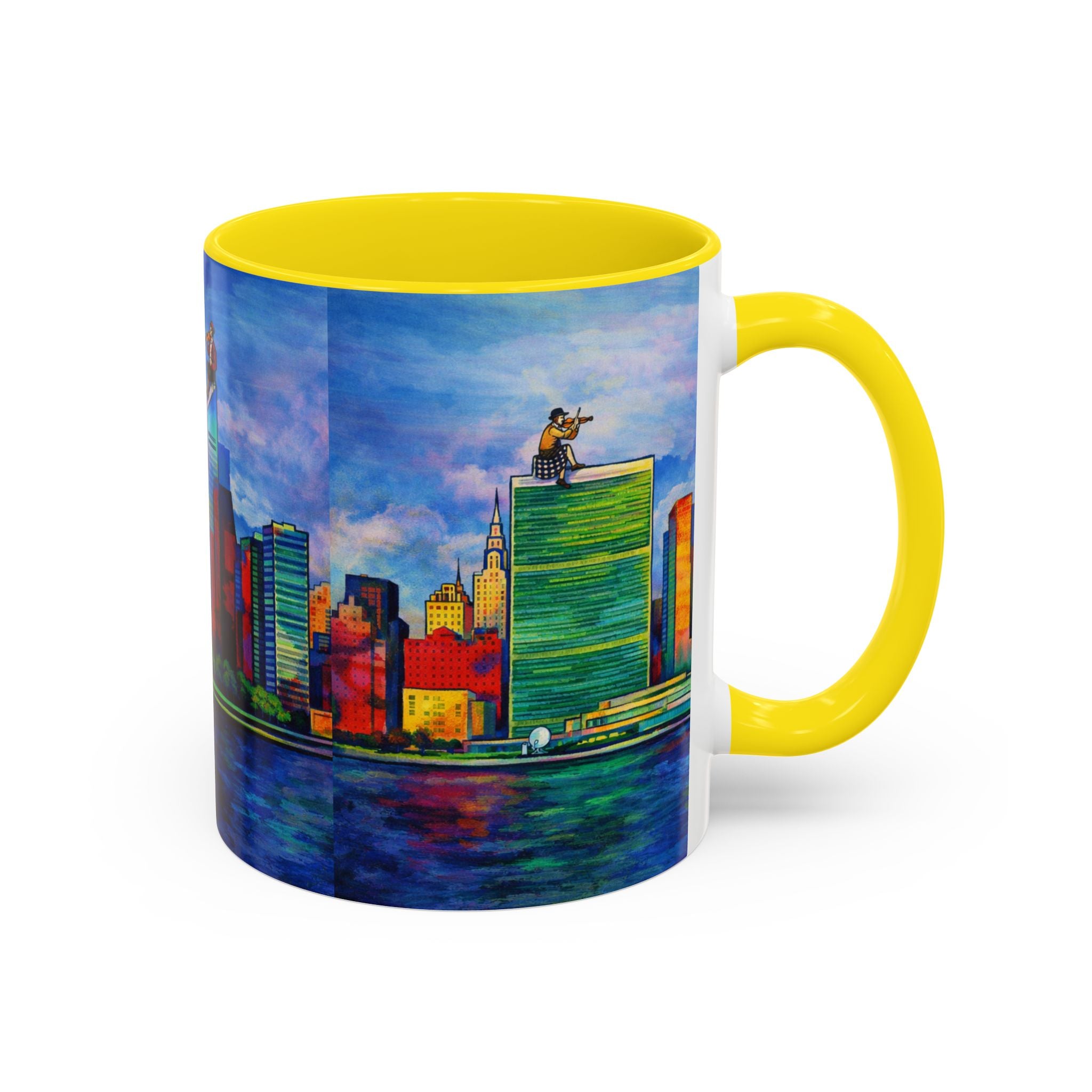 Fiddler on the Manhattan Roof  Marc Chagall-inspired Fan Art NYC Accent Coffee Mug