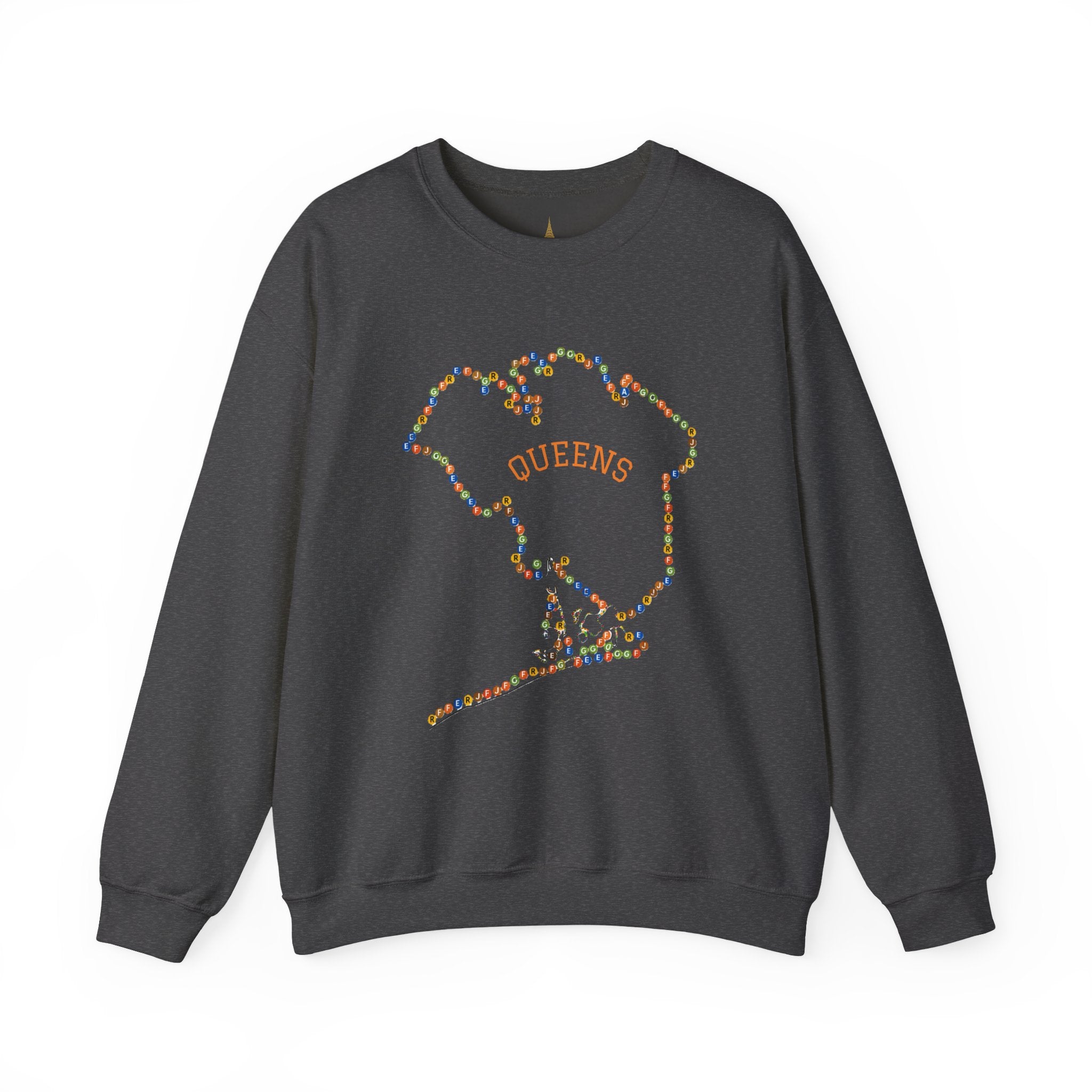 Sudadera con letreros de metro de Queens Map | Suéter de cuello redondo de NYC